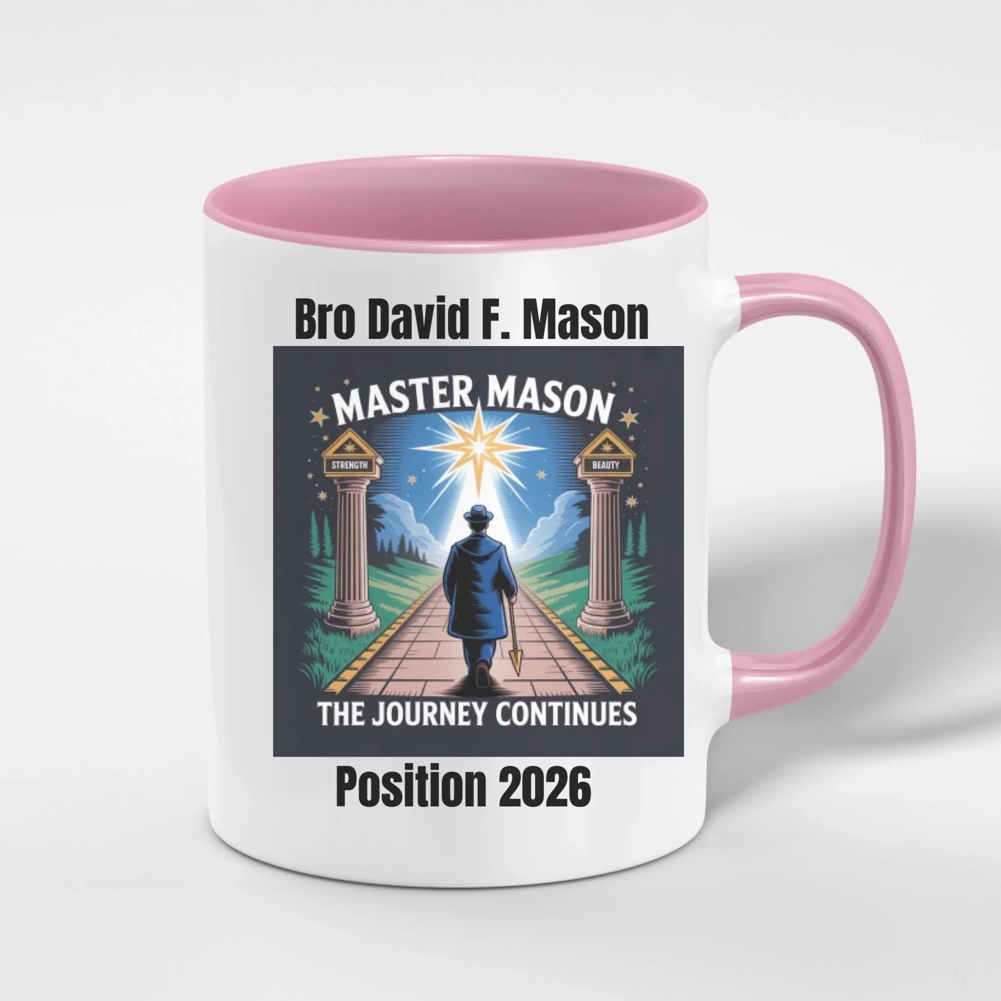 Personalised 11oz Accent Colour Craft Lodge Master Mason Third Degree Freemason Mug – Rank, Lodge Masonic Gift Store