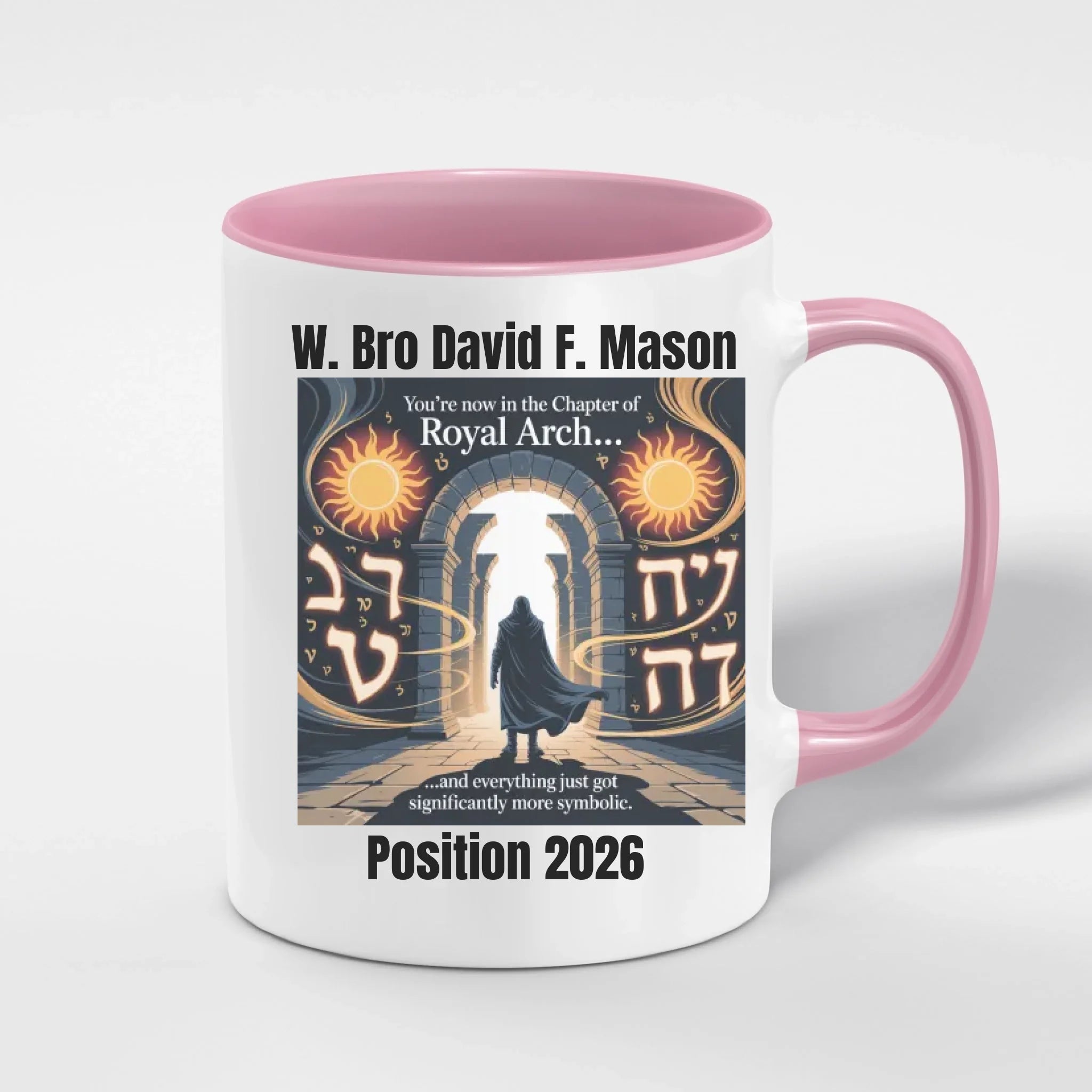 Personalised 11oz Accent Colour Royal Arch  Freemason Mug – Rank, Lodge Masonic Gift Store