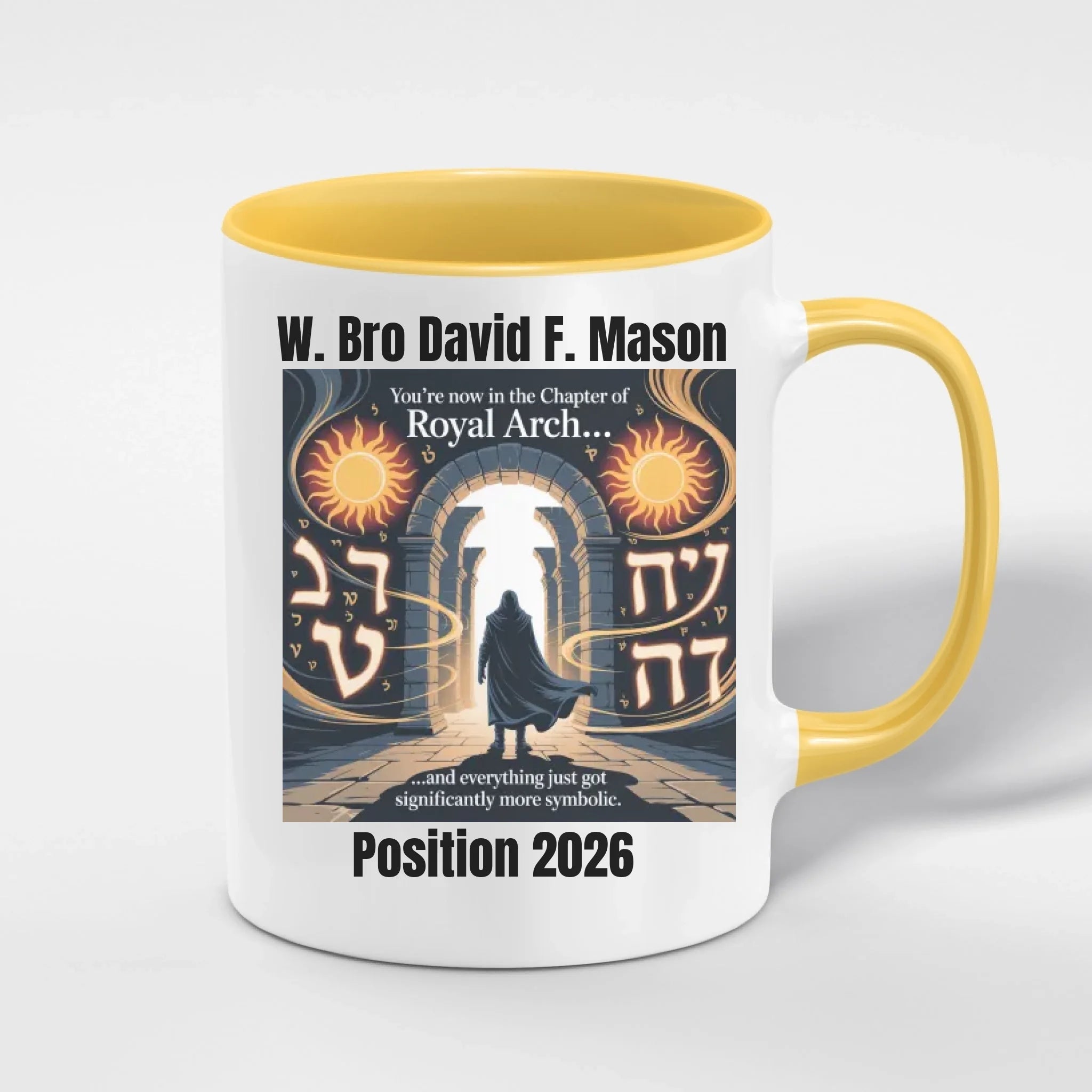 Personalised 11oz Accent Colour Royal Arch  Freemason Mug – Rank, Lodge Masonic Gift Store