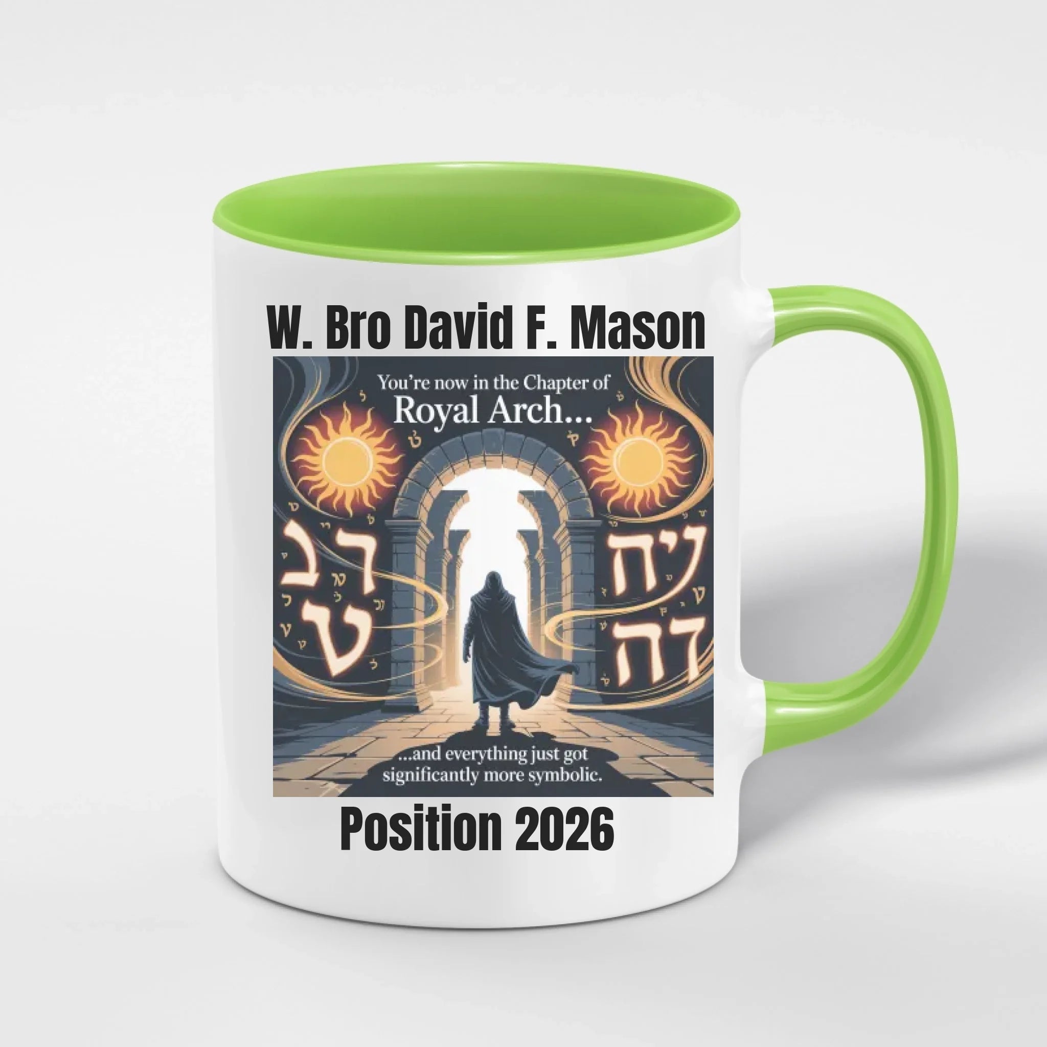 Personalised 11oz Accent Colour Royal Arch  Freemason Mug – Rank, Lodge Masonic Gift Store