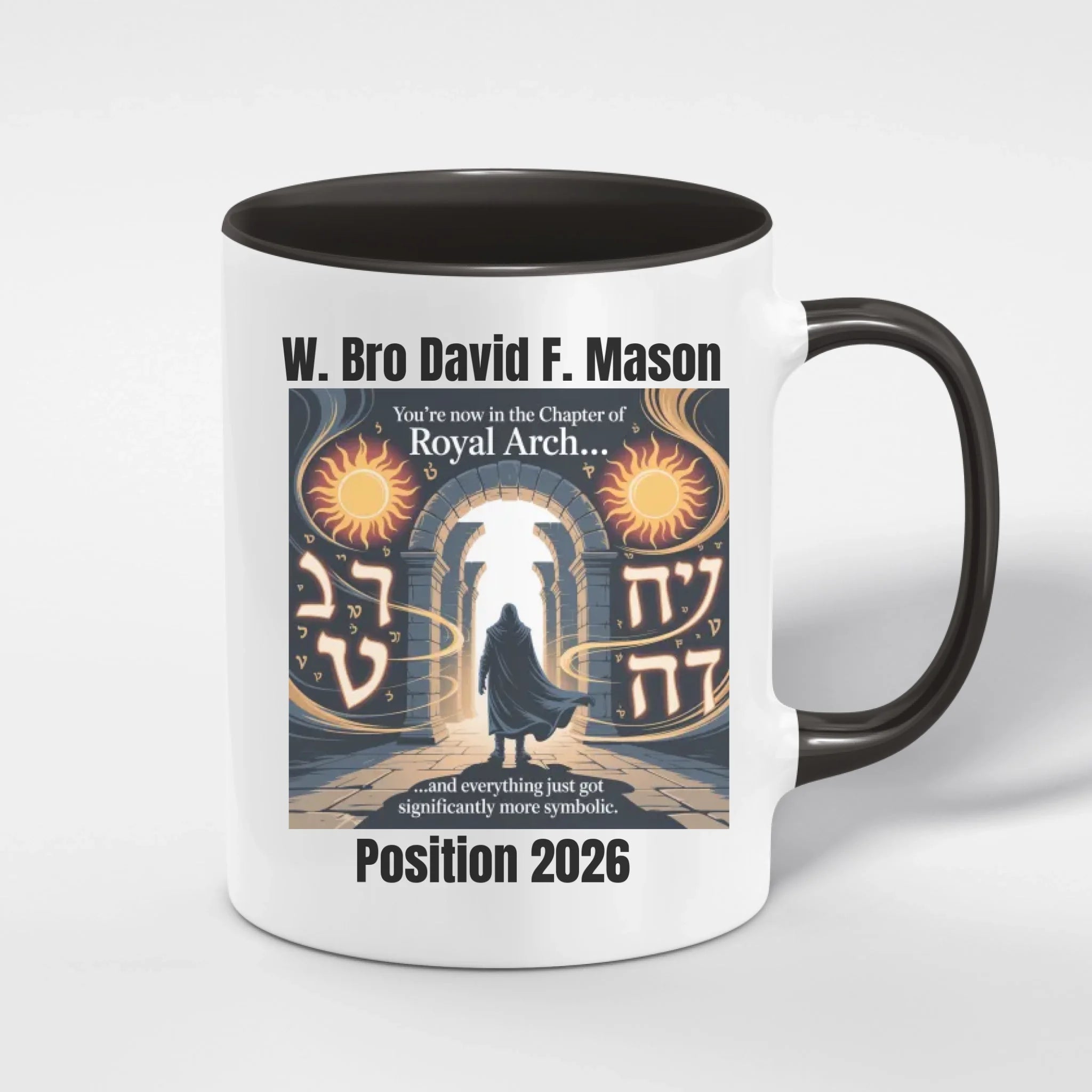 Personalised 11oz Accent Colour Royal Arch  Freemason Mug – Rank, Lodge Masonic Gift Store