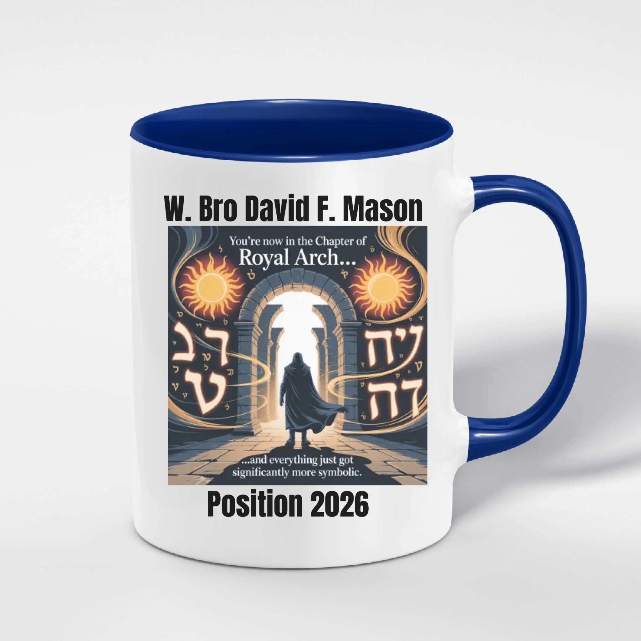 Personalised 11oz Accent Colour Royal Arch  Freemason Mug – Rank, Lodge Masonic Gift Store