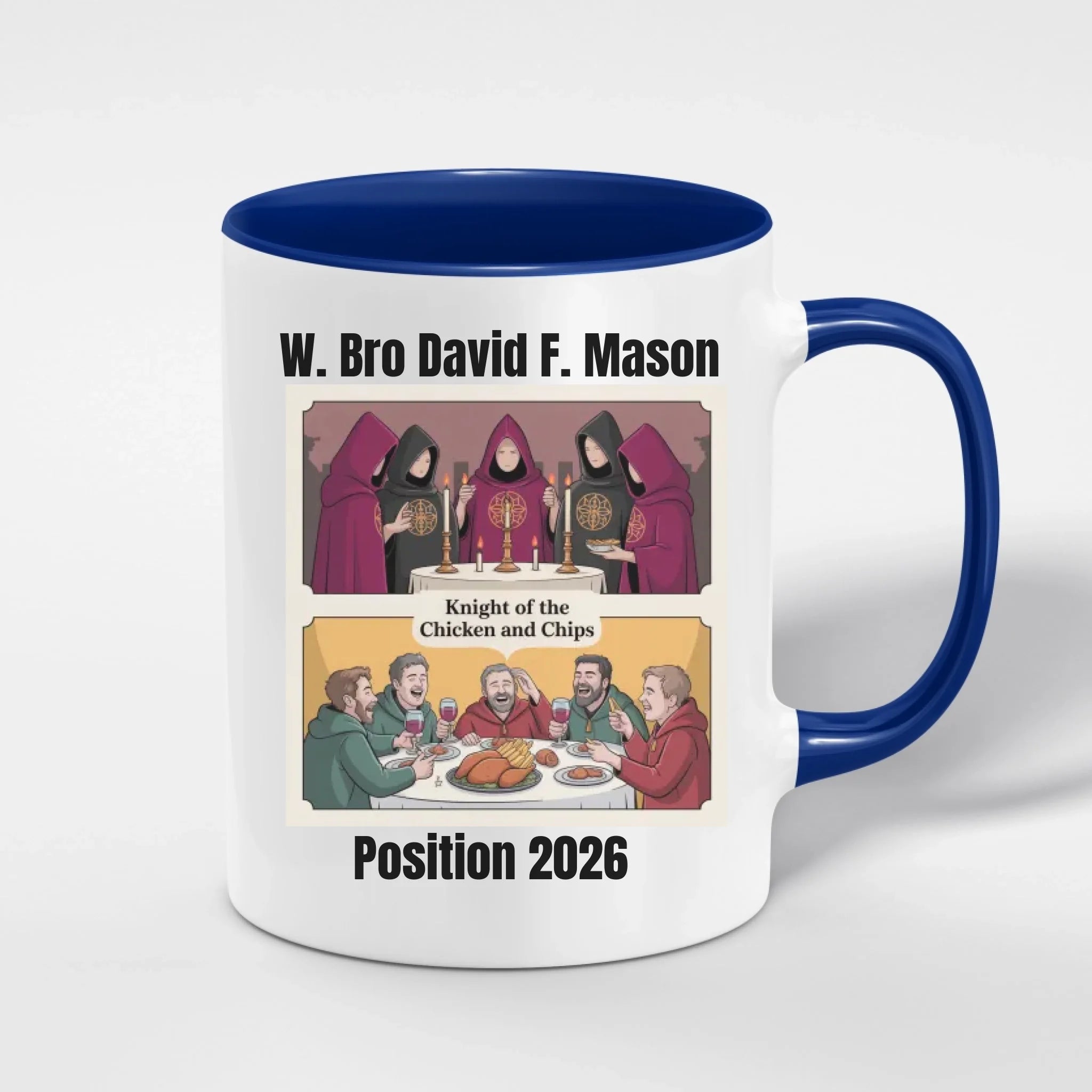 Personalised 11oz Accent Colour Rose Croix Freemason Mug – Rank, Lodge Masonic Gift Store