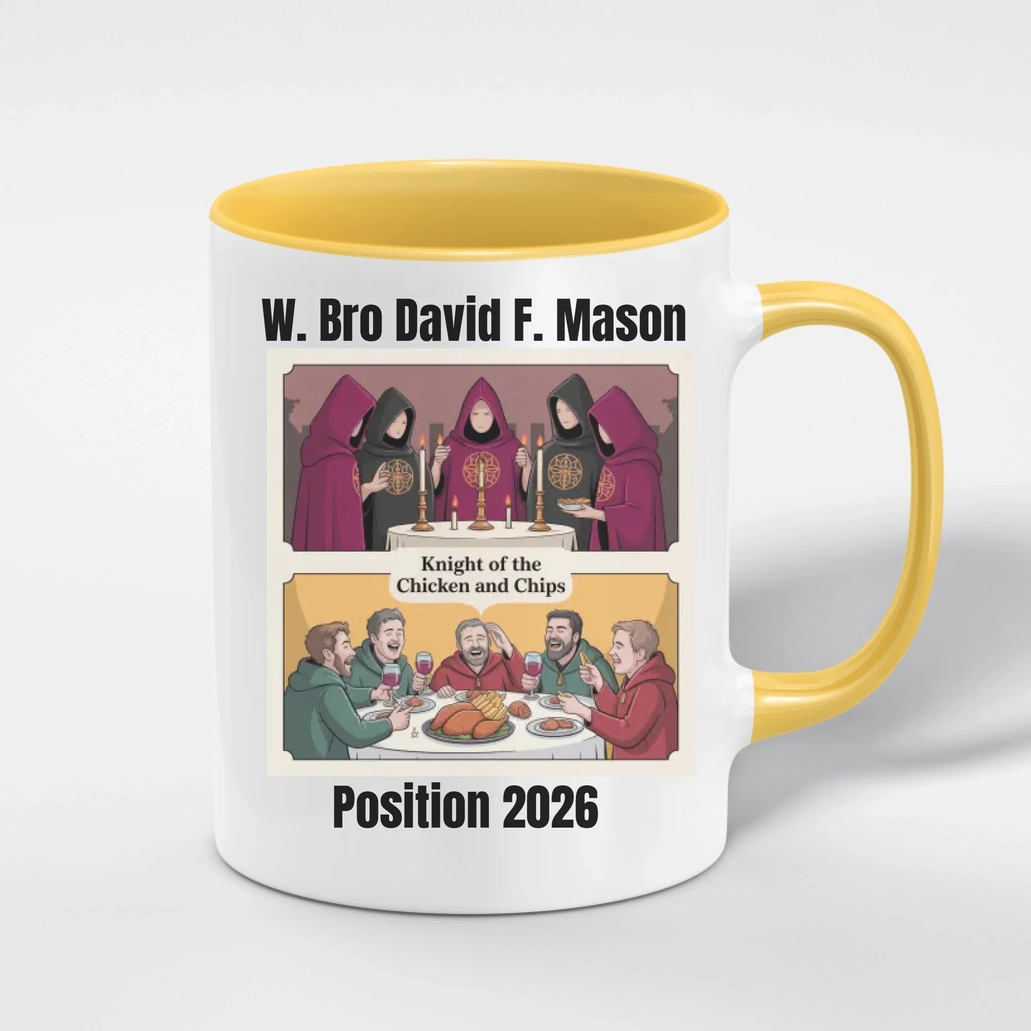 Personalised 11oz Accent Colour Rose Croix Freemason Mug – Rank, Lodge Masonic Gift Store