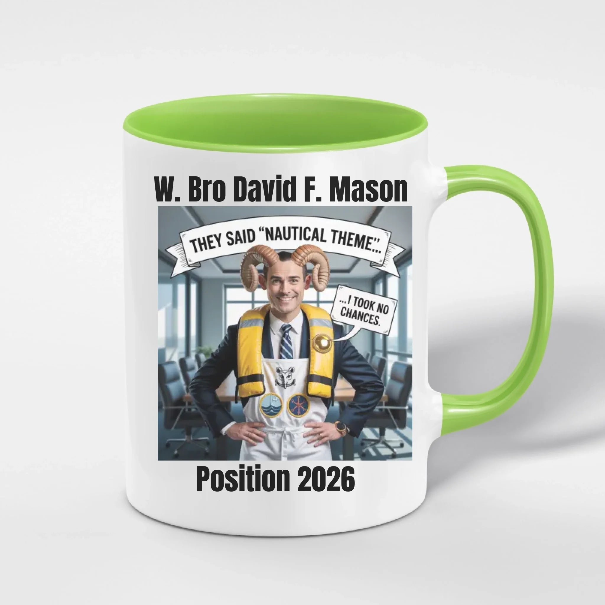 Personalised 11oz Accent Colour Royal Ark Mariners Freemason Mug – Rank, Lodge Masonic Gift Store