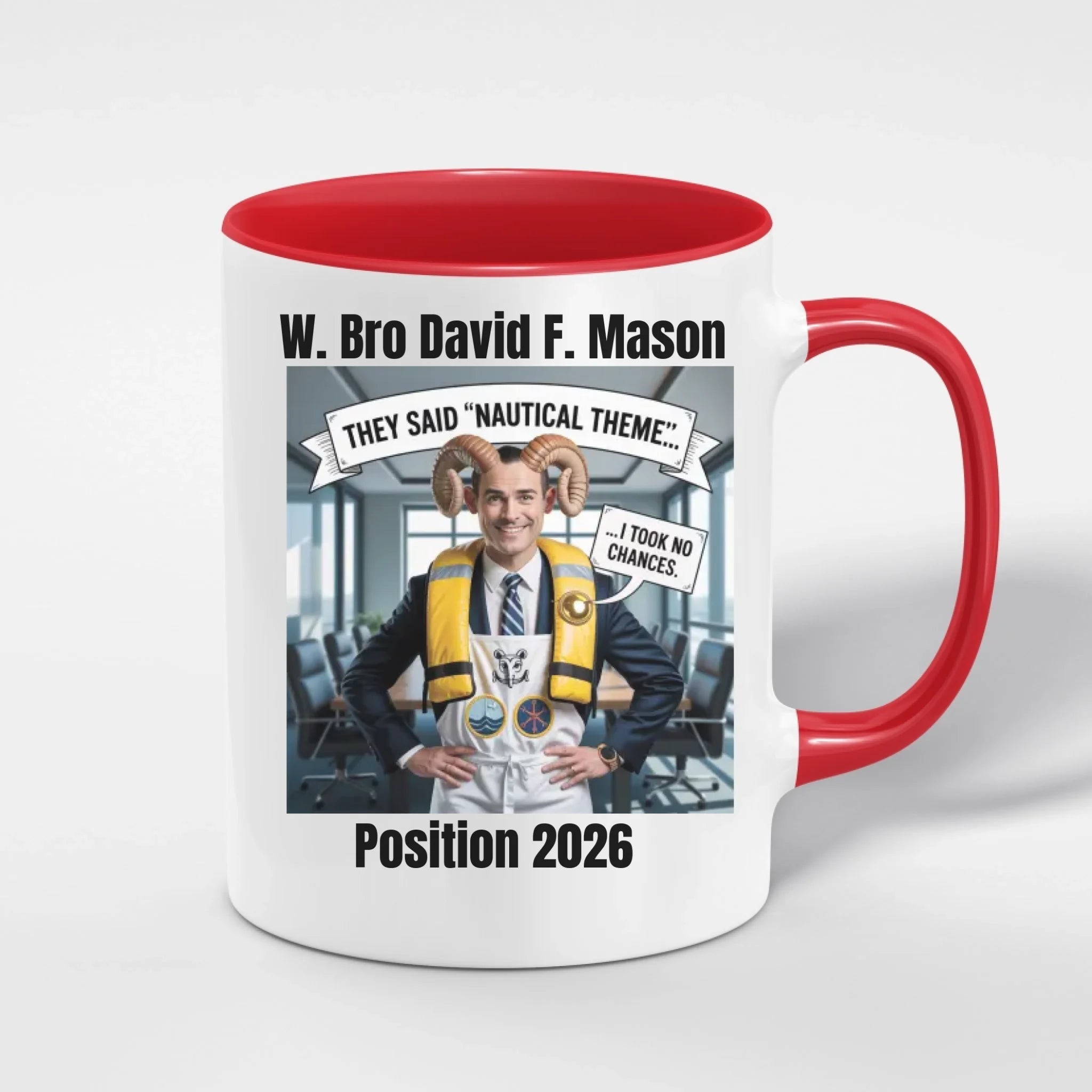 Personalised 11oz Accent Colour Royal Ark Mariners Freemason Mug – Rank, Lodge Masonic Gift Store