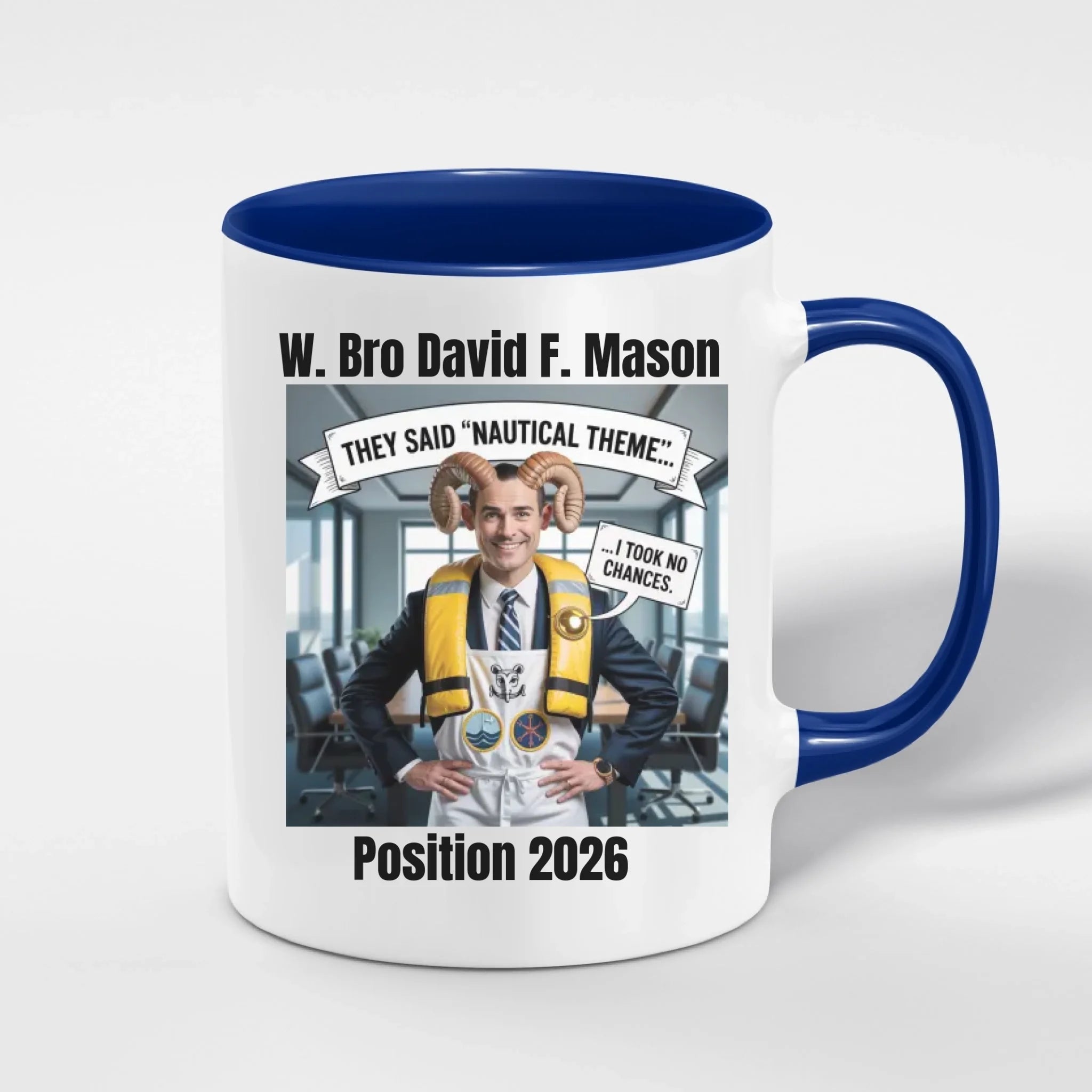 Personalised 11oz Accent Colour Royal Ark Mariners Freemason Mug – Rank, Lodge Masonic Gift Store