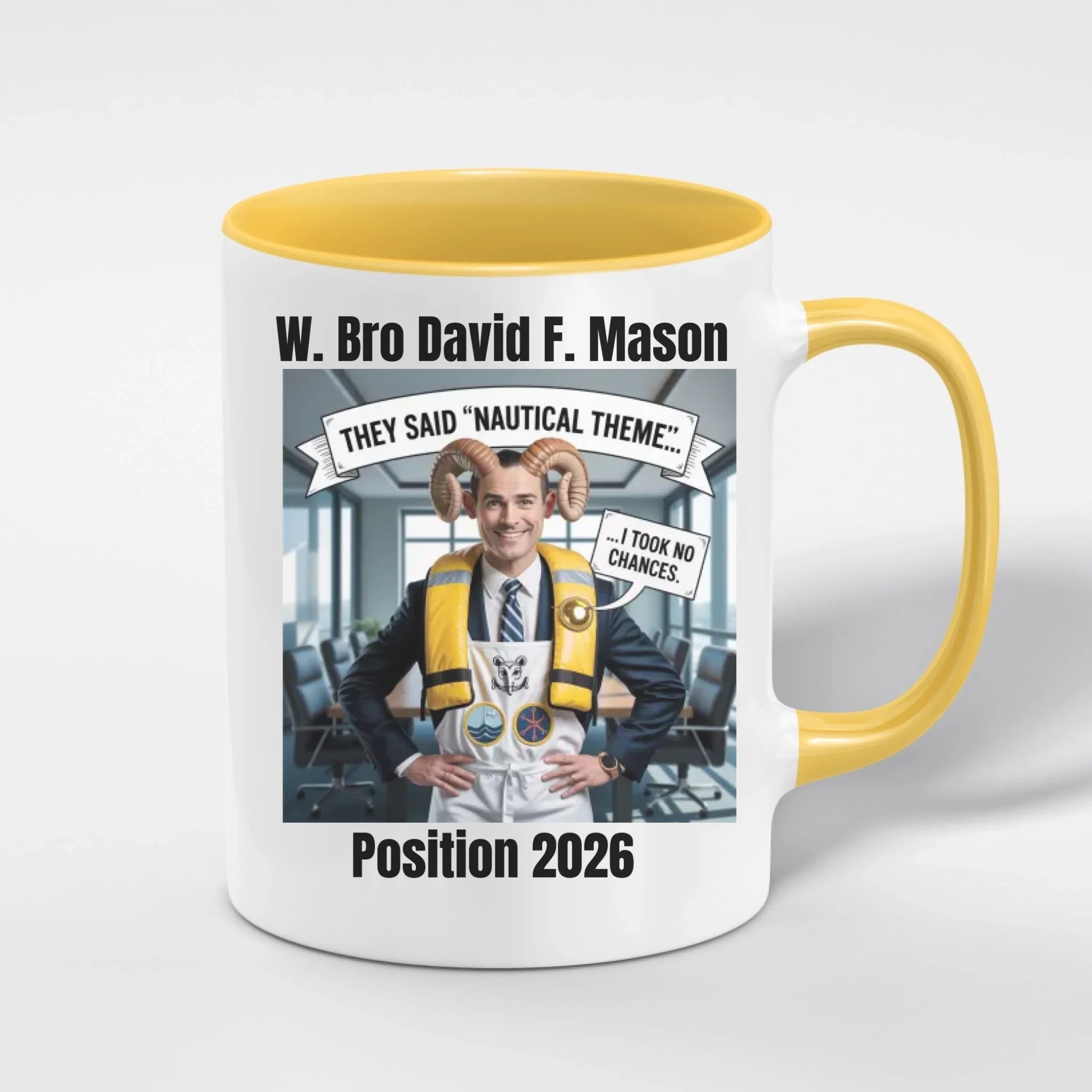 Personalised 11oz Accent Colour Royal Ark Mariners Freemason Mug – Rank, Lodge Masonic Gift Store