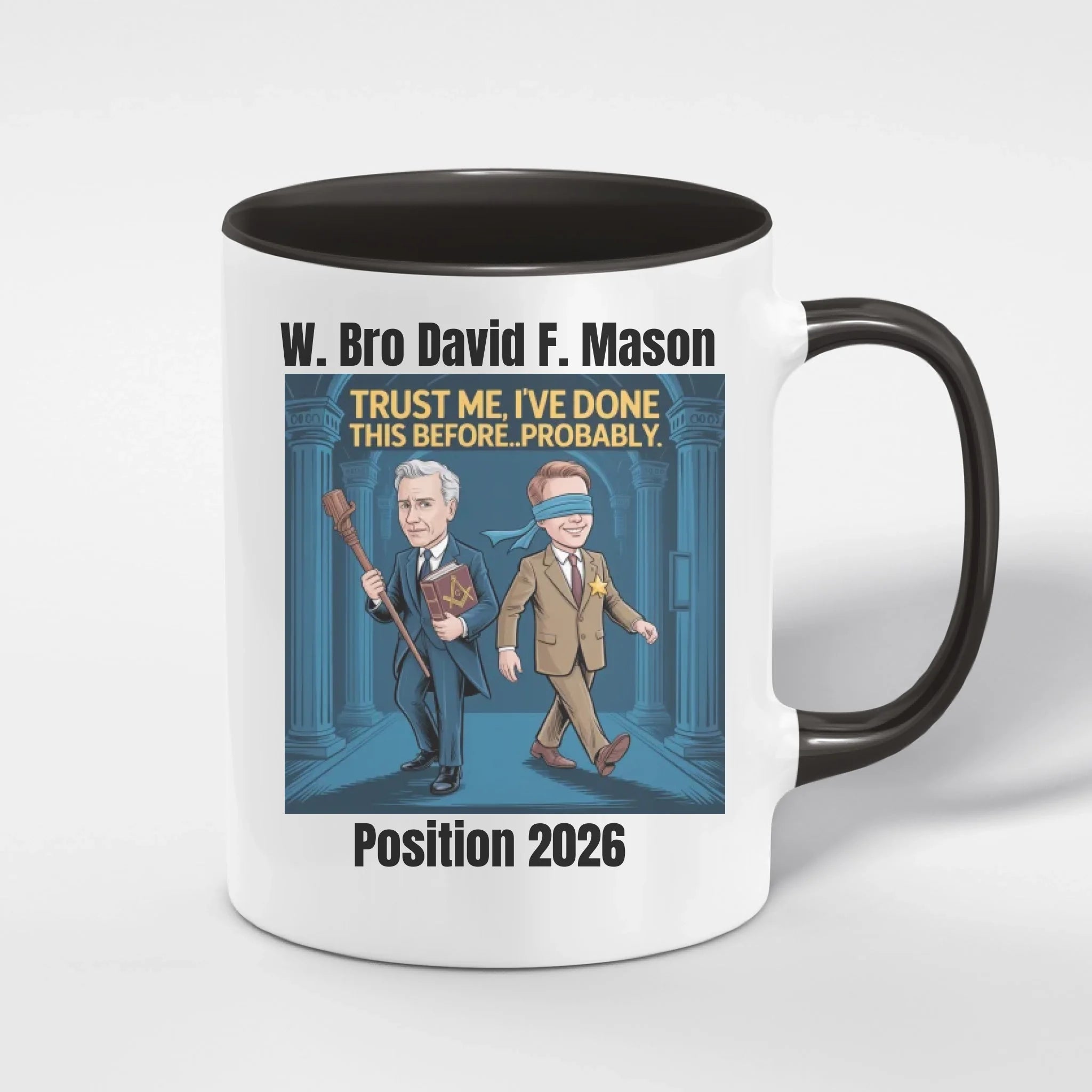 Personalised 11oz Accent Colour Craft Lodge Officer Freemason Mug – Rank, Lodge Masonic Gift Store