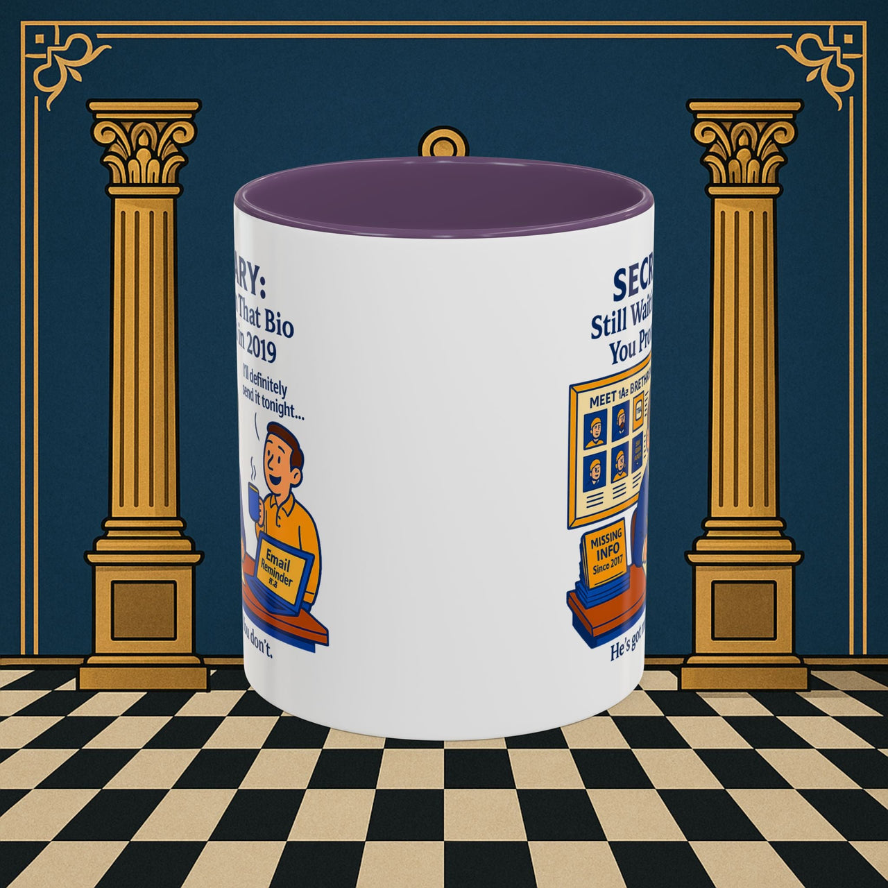 Masonic Mugs - Waiting Game - Secretary Printify