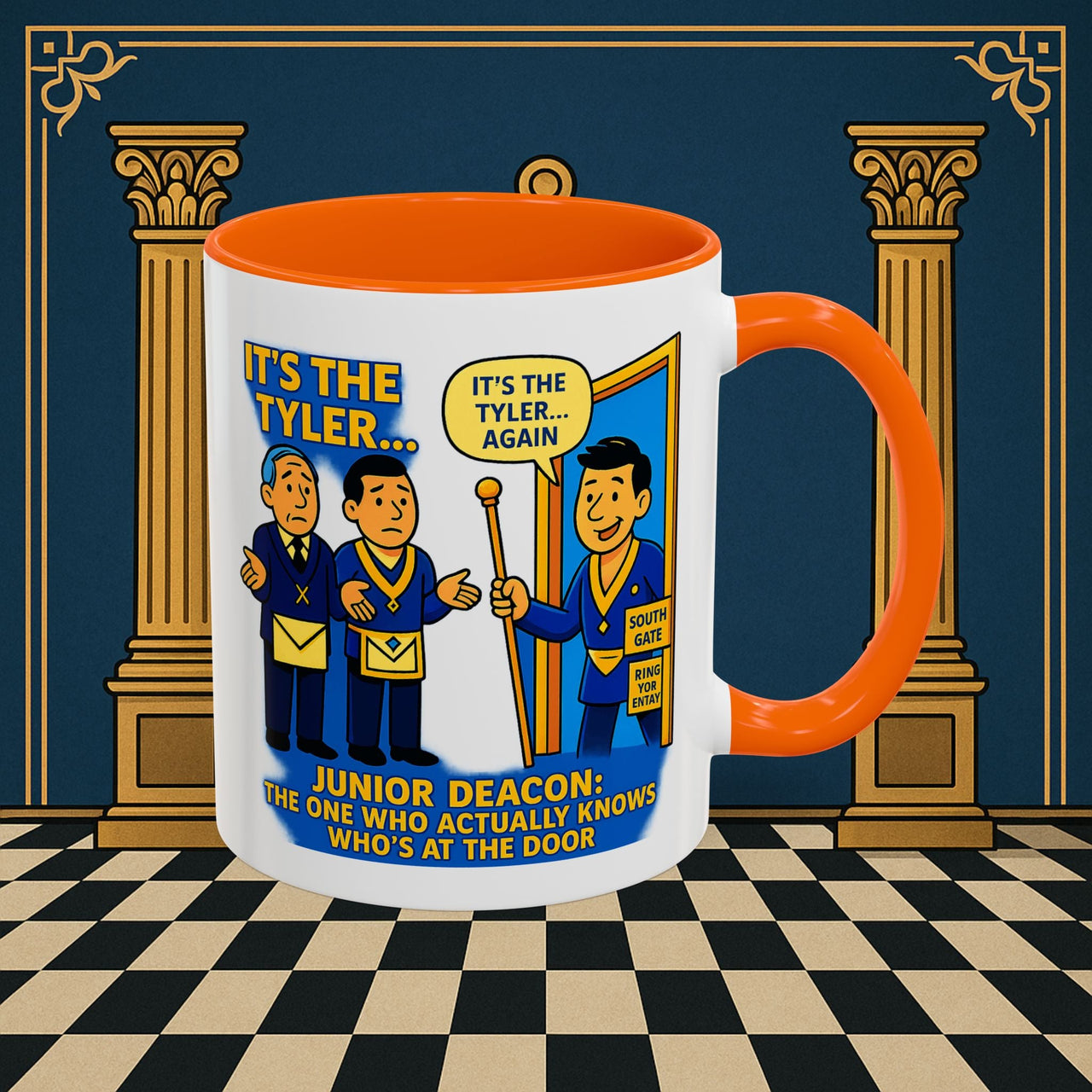 Masonic Mugs - Masonic Mysteries Unveiled: Lodge Leadership Comedy, Junior Deacon Printify