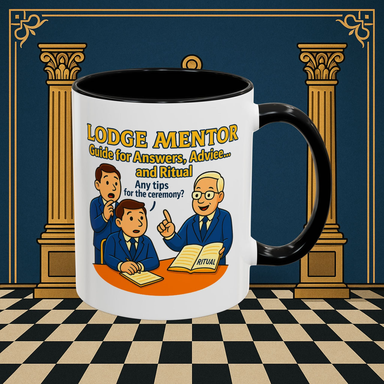 Masonic Mugs - Lodge Mentor: Fraternal Ritual Guidance, Lodge Mentor Printify