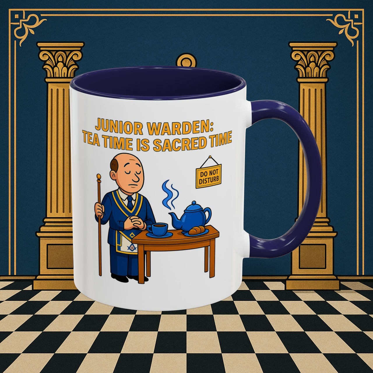Masonic Mugs - Junior Warden: Tea Time is Sacred, Junior Warden Printify