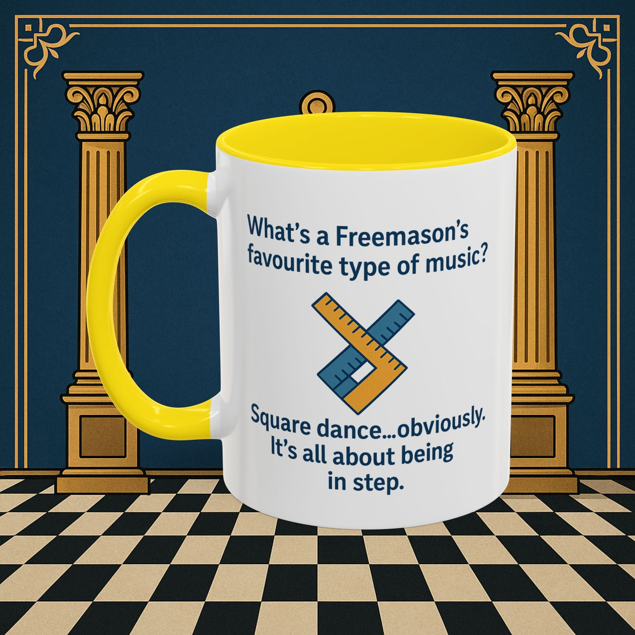 Masonic Mugs Ready to Go – Favourite Type of Music (Accent Coloured 11oz Mug) Printify