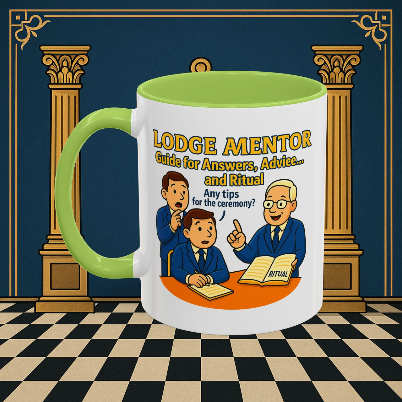 Masonic Mugs - Lodge Mentor: Fraternal Ritual Guidance, Lodge Mentor Printify