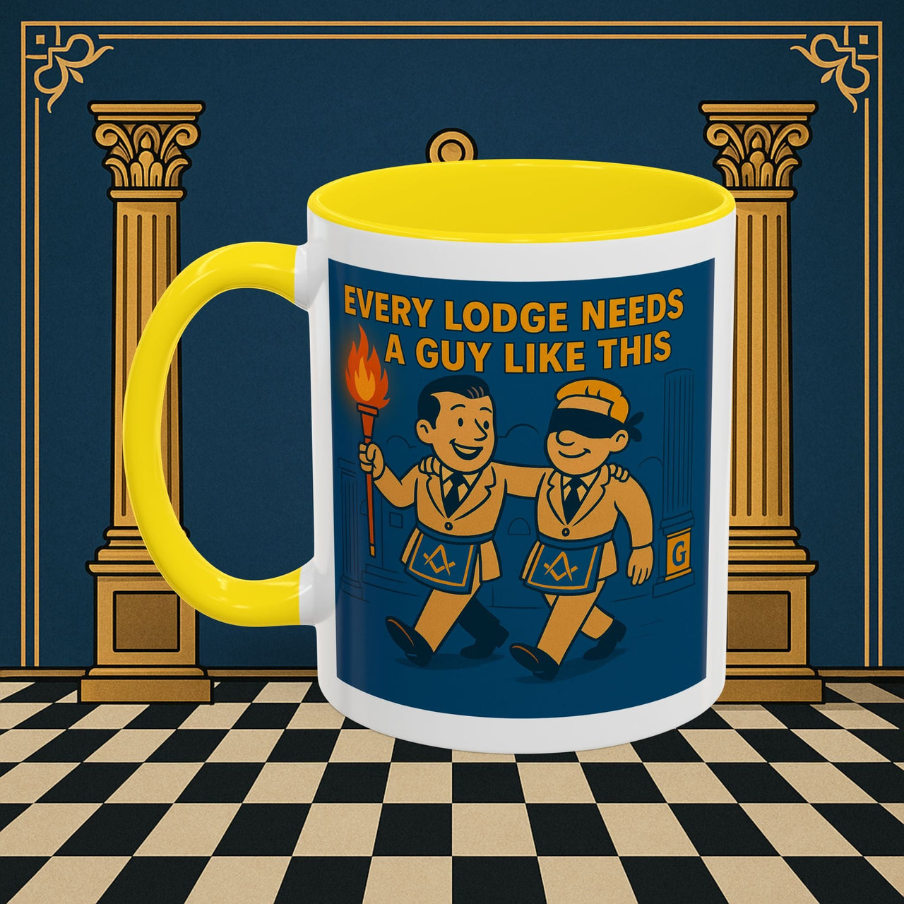 Masonic Mugs Ready to Go – Every Lodge Needs a Guy Like This (Accent Coloured 11oz Mug) Printify
