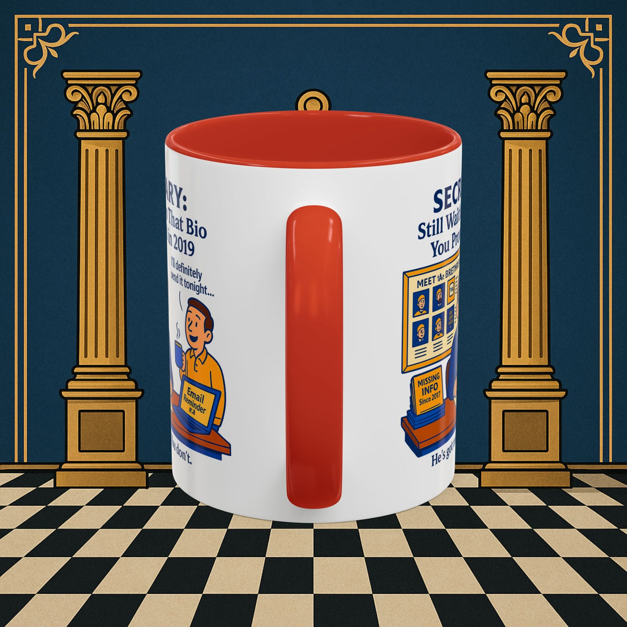 Masonic Mugs - Waiting Game - Secretary Printify