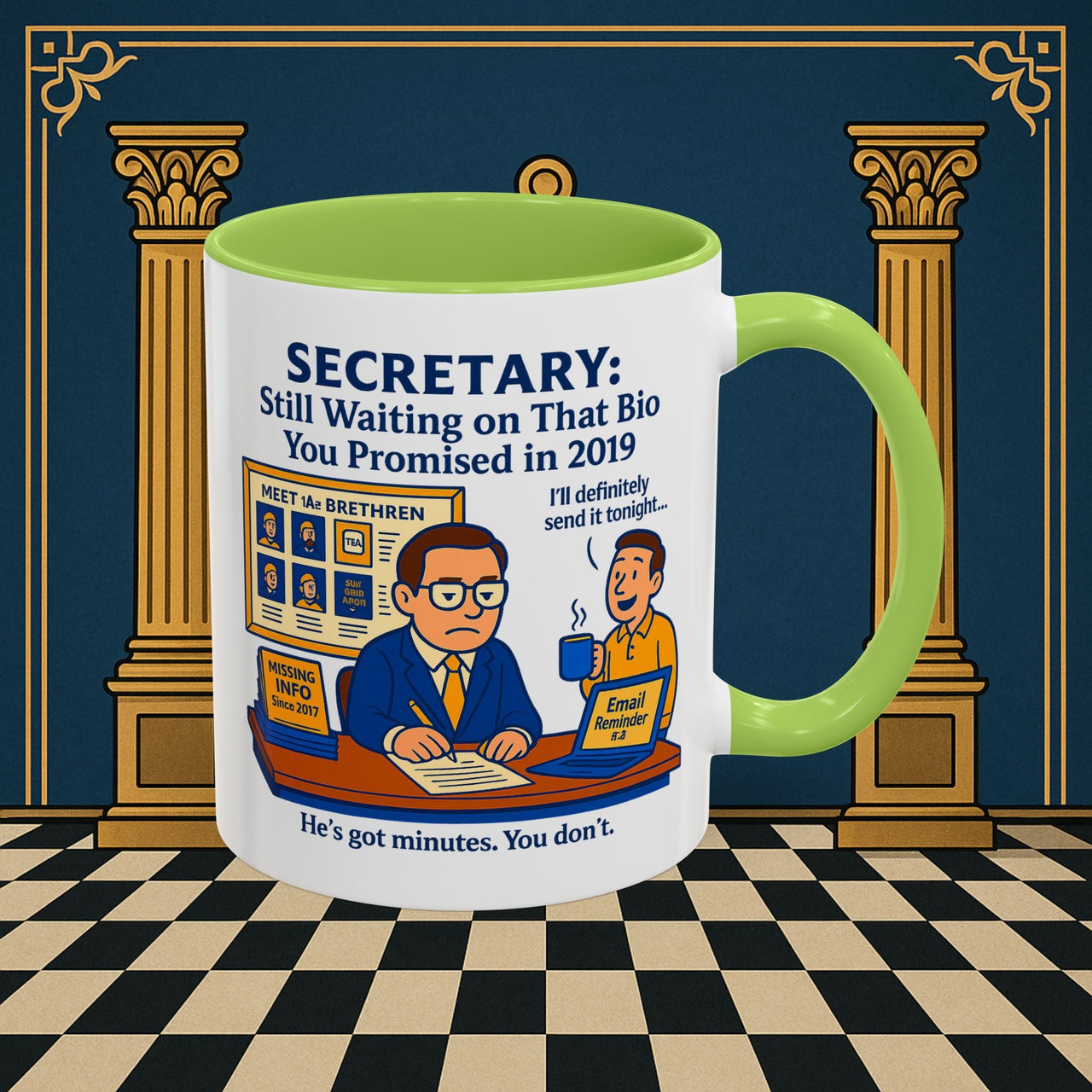 Masonic Mugs - Waiting Game - Secretary Printify