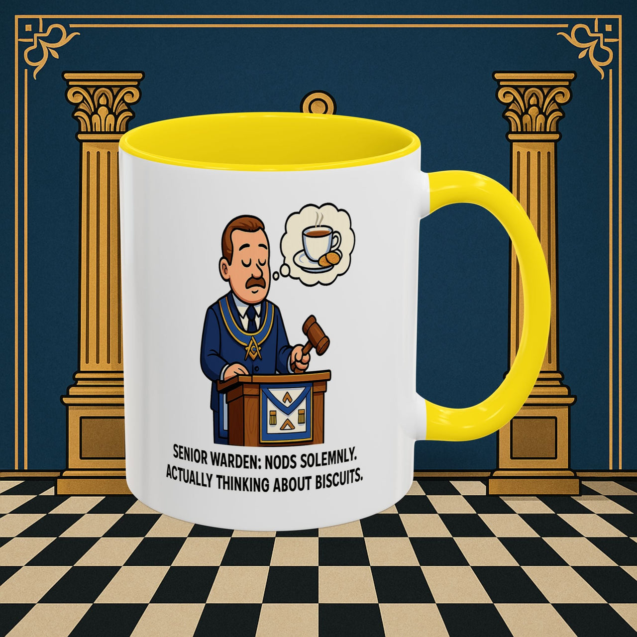 Masonic Mugs - Biscuits on the Brain - Senior Warden Printify