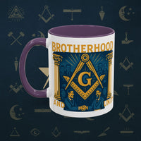 Masonic Mugs Ready to Go – Brotherhood and Unity (Accent Coloured 11oz Mug) Printify