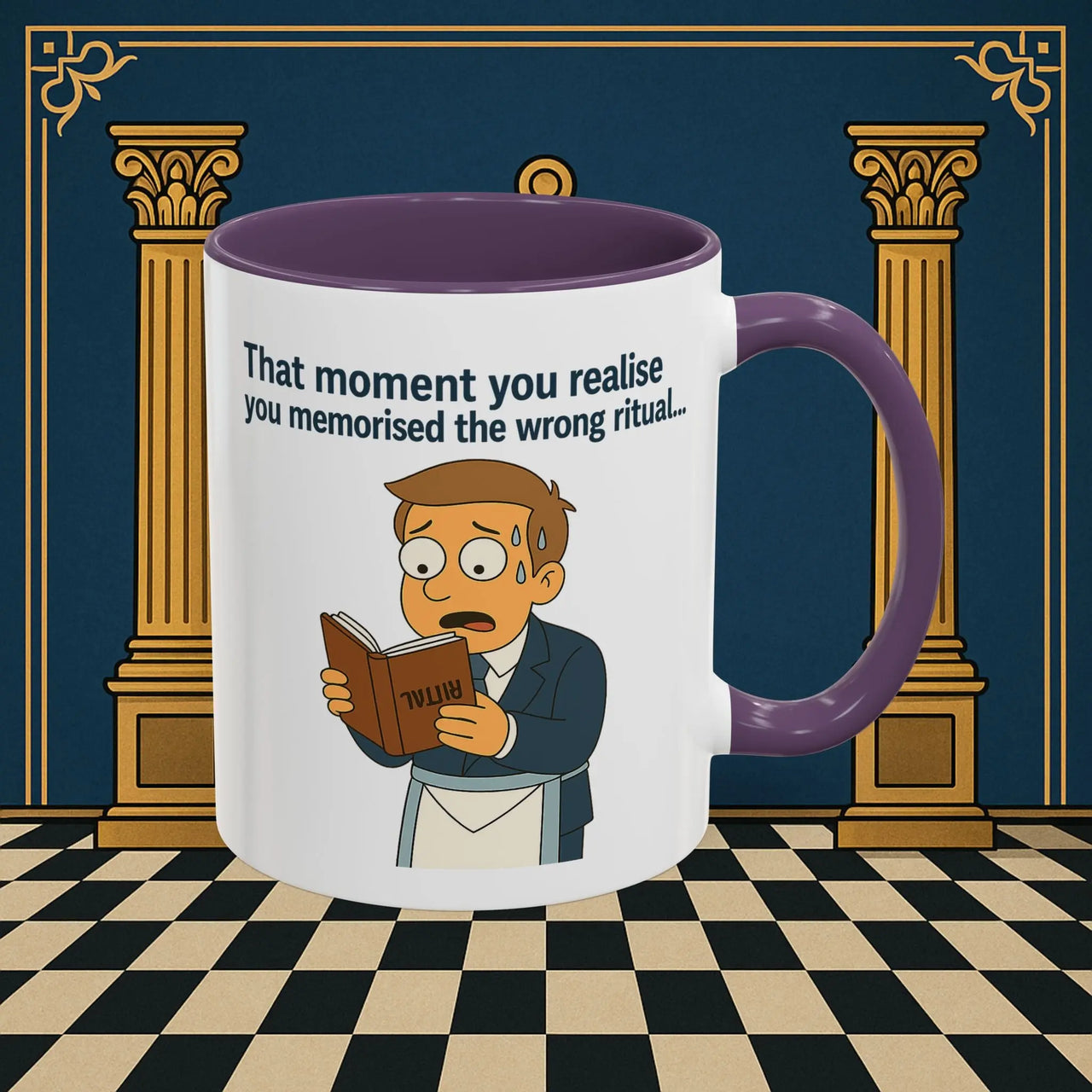 Masonic Mugs Ready to Go – Wrong Ritual (Accent Coloured 11oz Mug) Printify