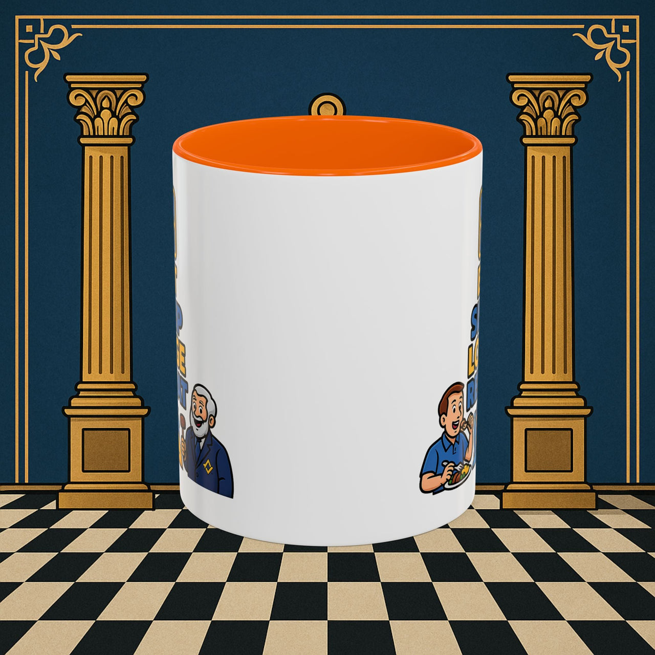 Masonic Mugs Ready to Go – Eat Sleep Lodge Repeat (Accent Coloured 11oz Mug) Printify