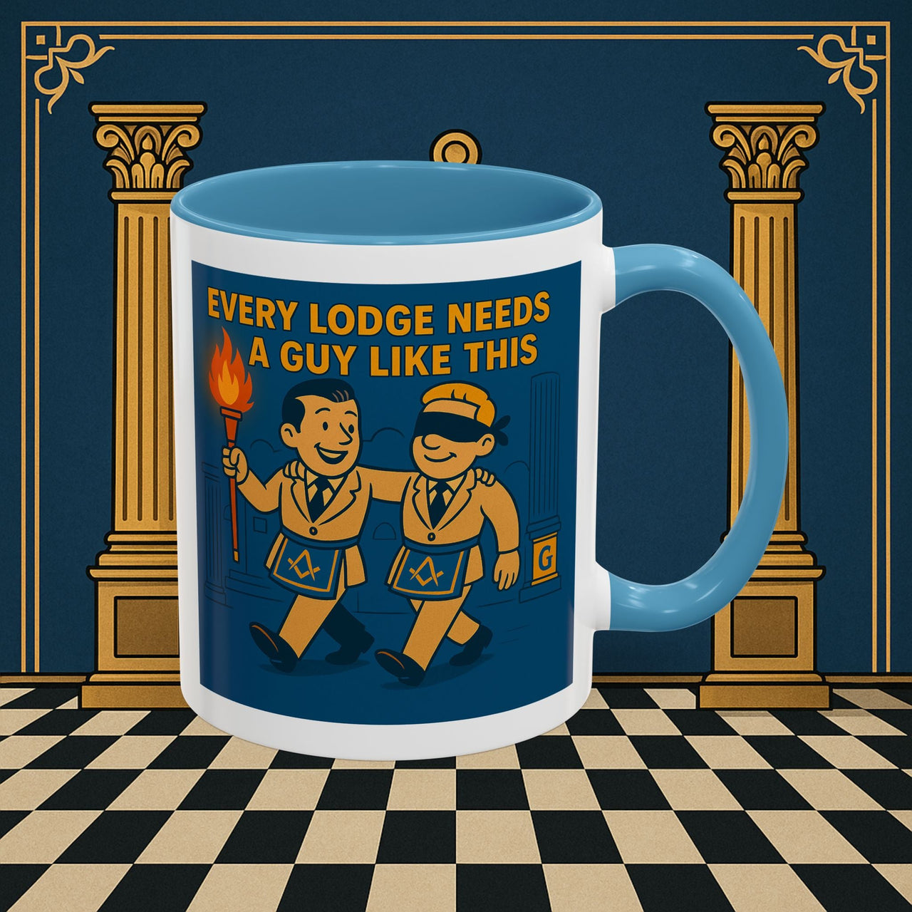 Masonic Mugs Ready to Go – Every Lodge Needs a Guy Like This (Accent Coloured 11oz Mug) Printify