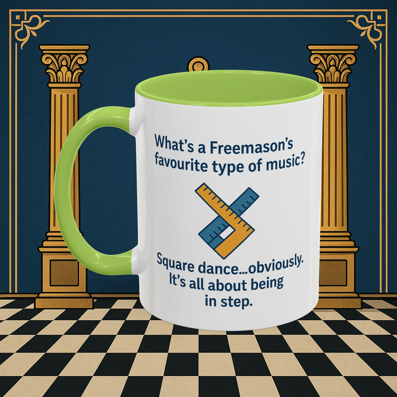 Masonic Mugs Ready to Go – Favourite Type of Music (Accent Coloured 11oz Mug) Printify