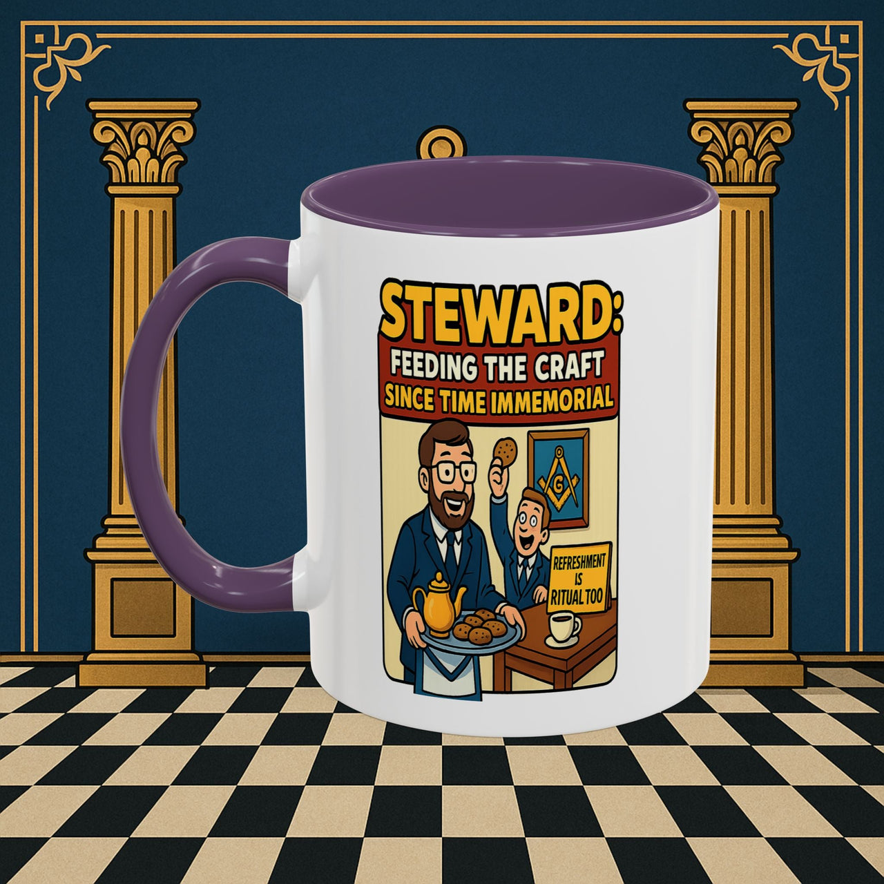 Masonic Mugs - Feeding Freemasonry's Fellowship - Steward Printify