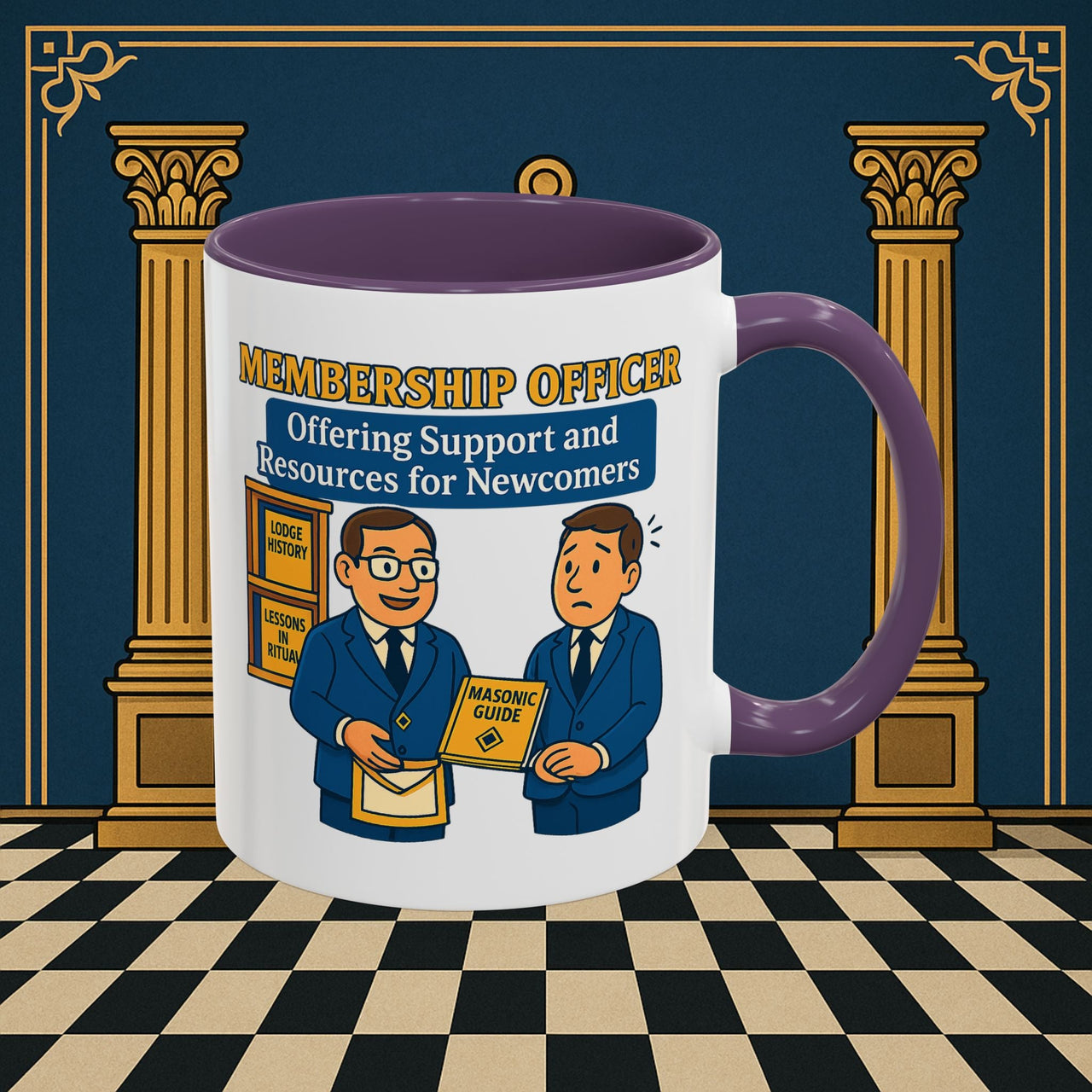 Masonic Mugs - Welcoming New Brothers - Membership Secretary Printify