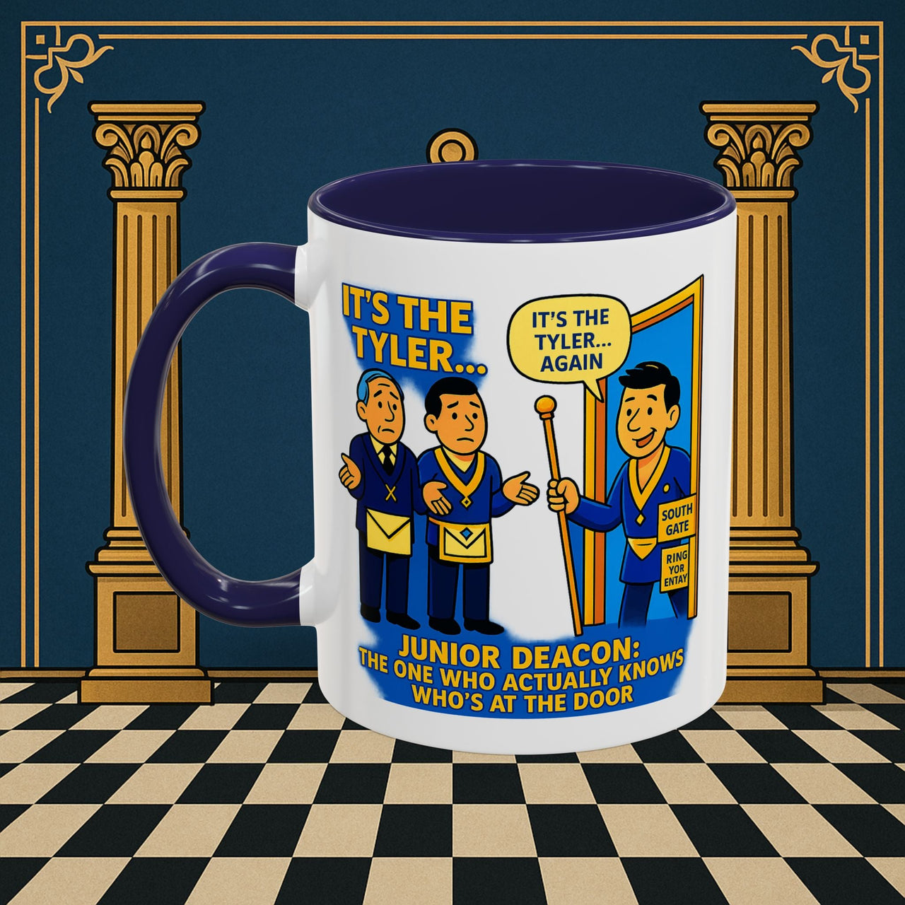 Masonic Mugs - Masonic Mysteries Unveiled: Lodge Leadership Comedy, Junior Deacon Printify