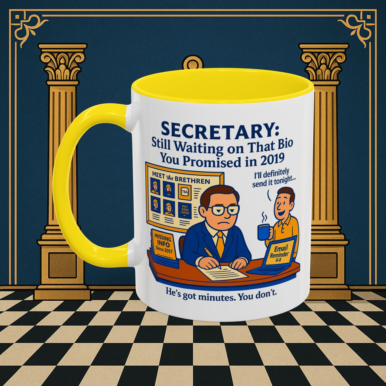 Masonic Mugs - Waiting Game - Secretary Printify