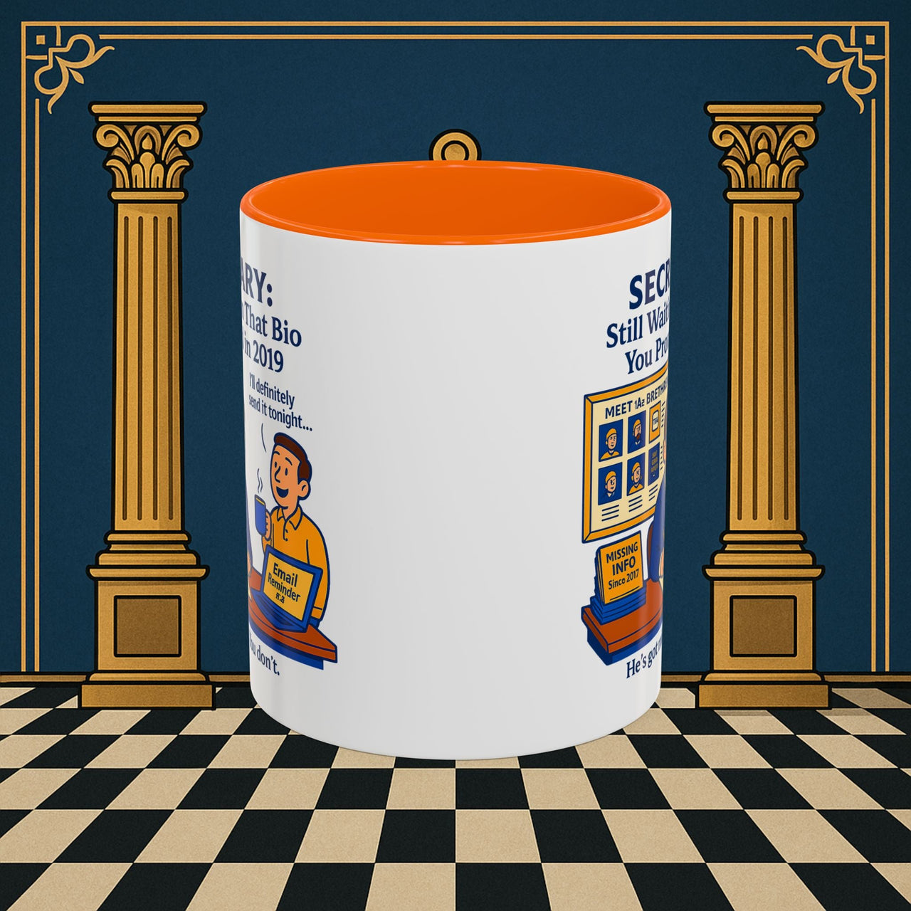 Masonic Mugs - Waiting Game - Secretary Printify