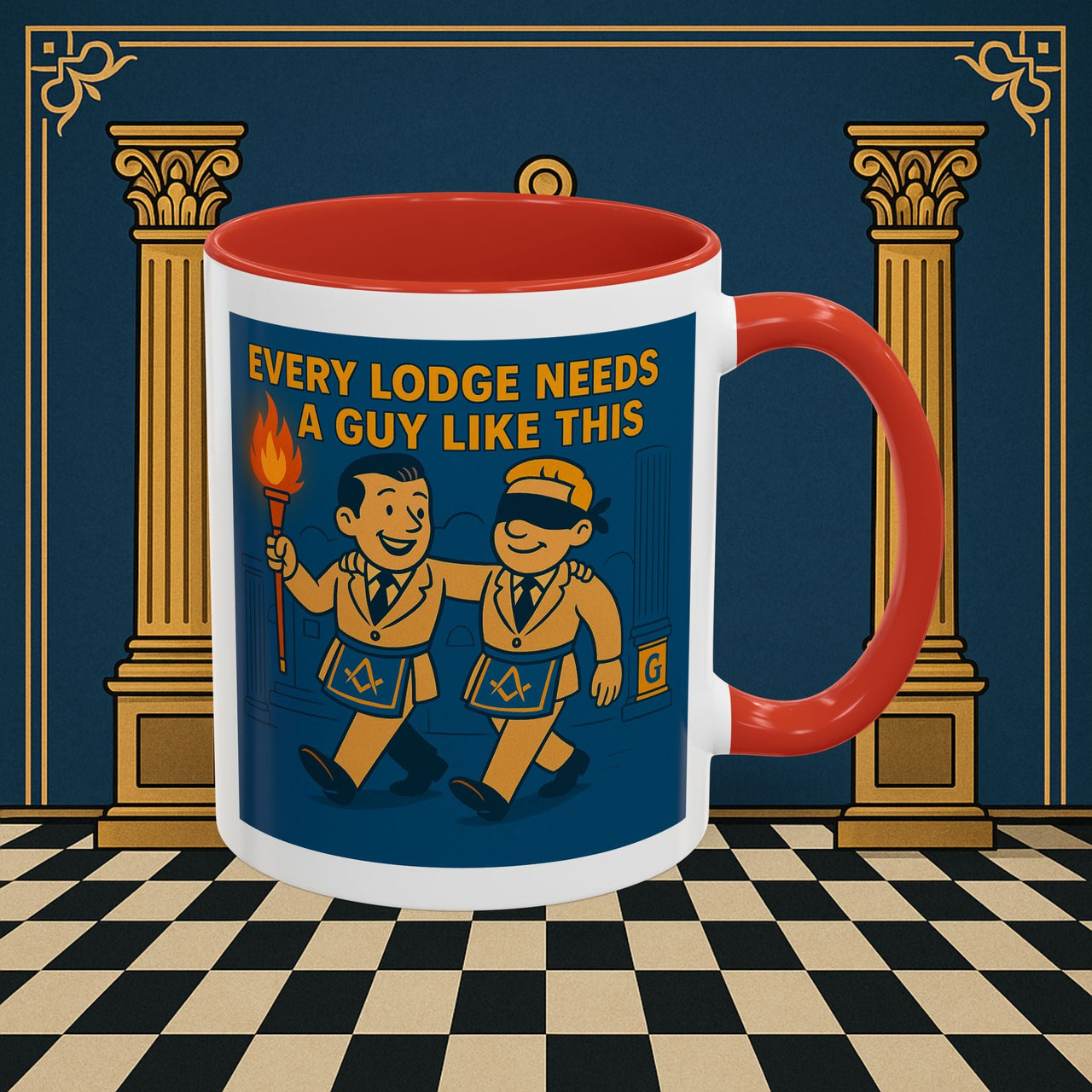 Masonic Mugs Ready to Go – Every Lodge Needs a Guy Like This (Accent Coloured 11oz Mug) Printify