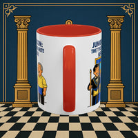 Masonic Mugs - Junior Deacon: Tea Break Truce, Masonic Brotherhood Cartoon, Junior Deacon Printify