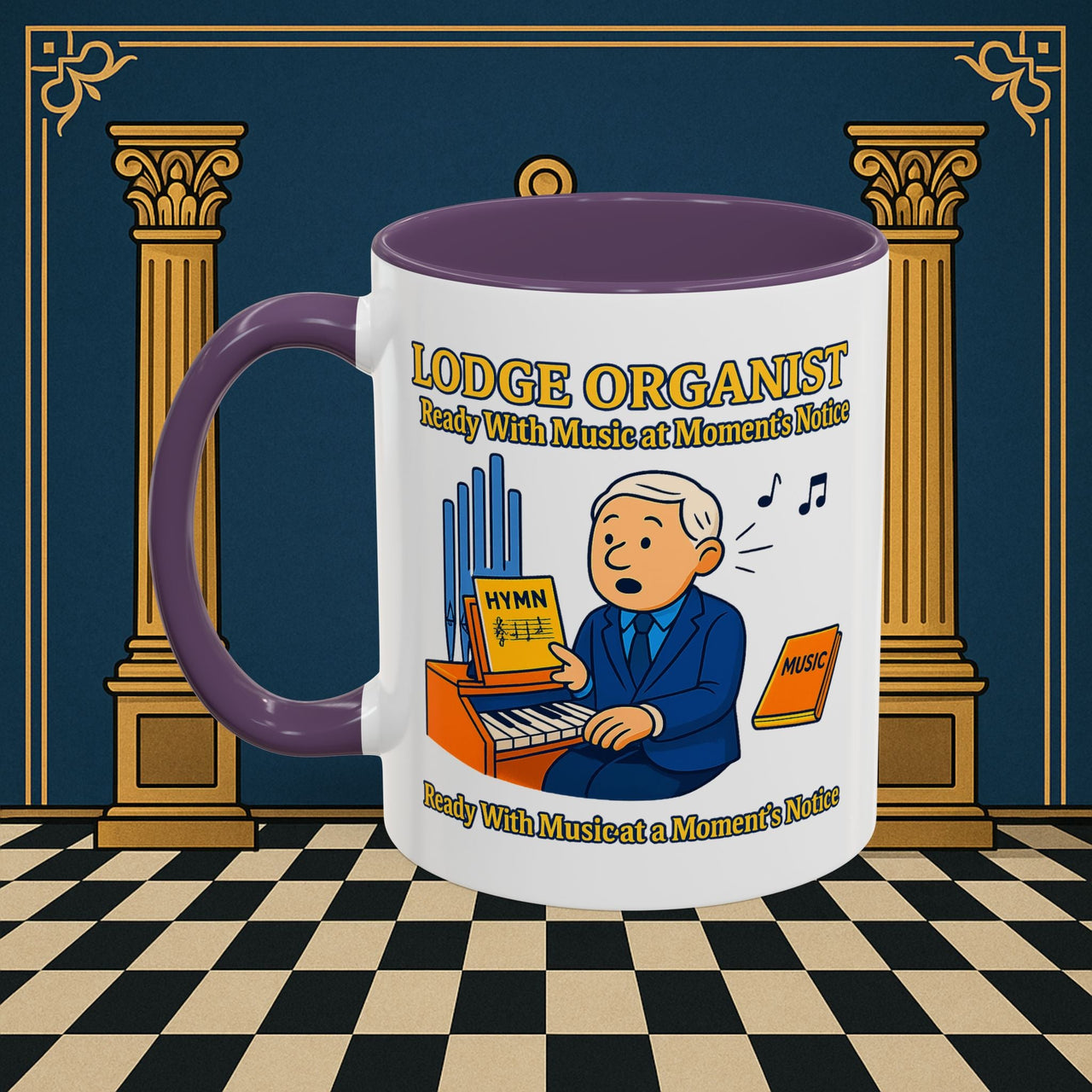Masonic Mugs - Lodge Organist at the Ready - Organist Printify