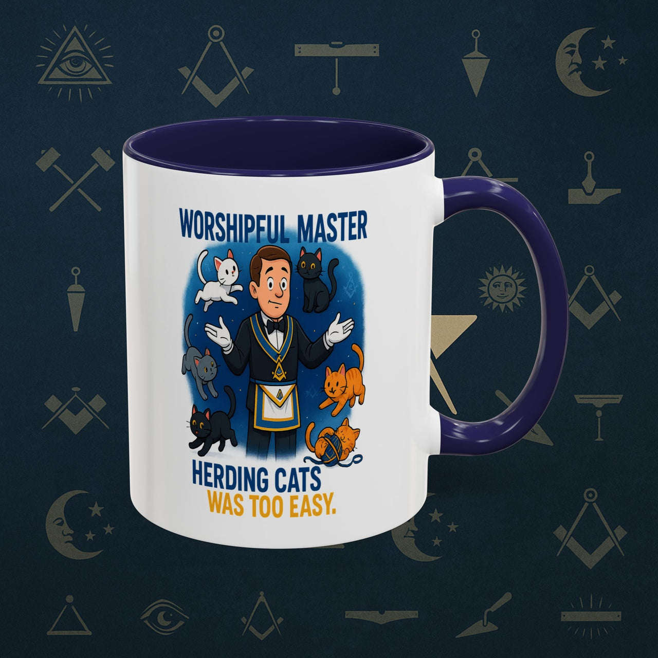 Masonic Mugs - Masonic Cats Assemble - Worshipful Master Printify