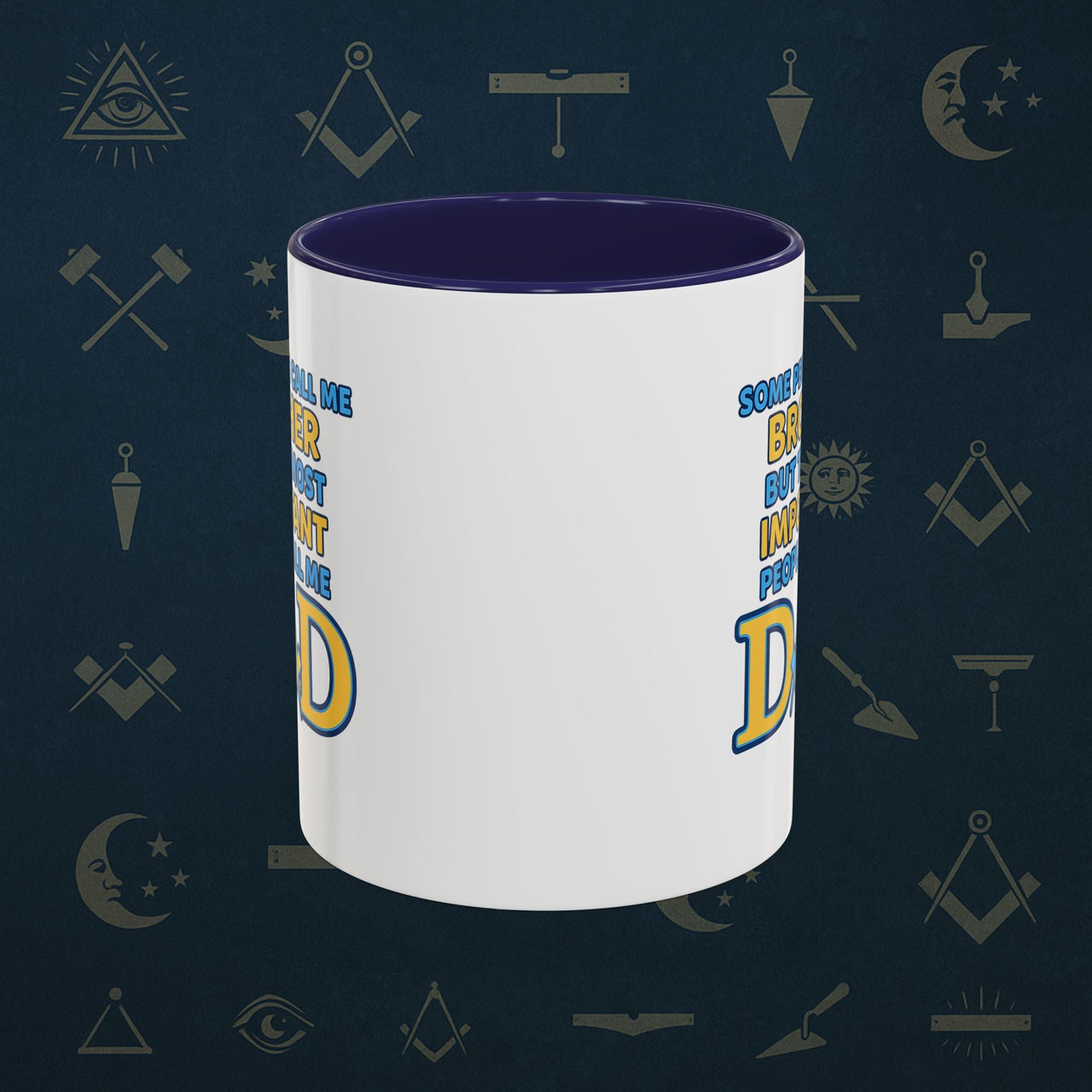 Masonic Mugs Ready to Go – Brother and Dad (Accent Coloured 11oz Mug) Printify