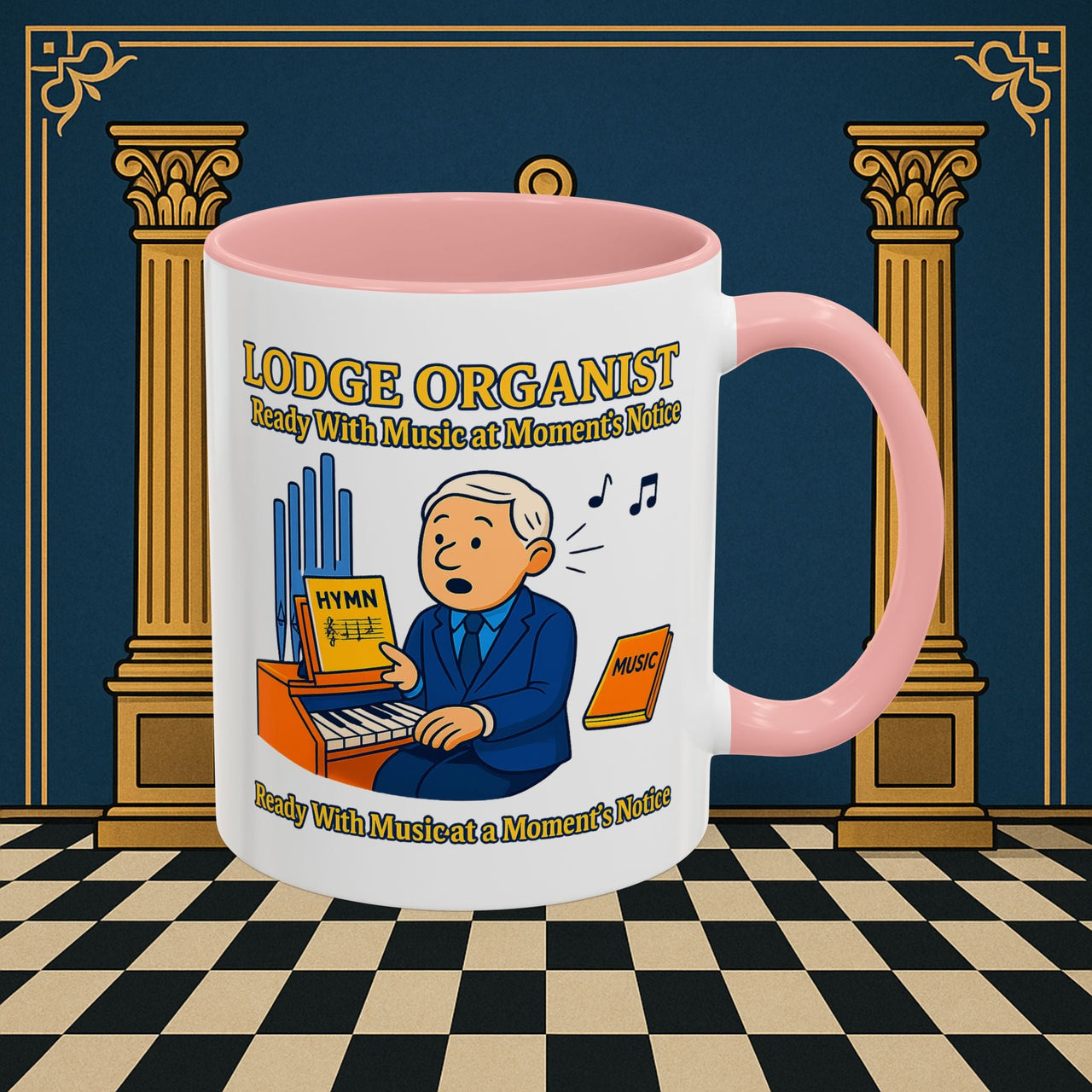 Masonic Mugs - Lodge Organist at the Ready - Organist Printify