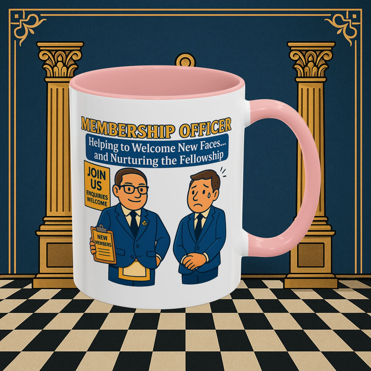 Masonic Mugs - Welcome to the Club - Membership Secretary Printify