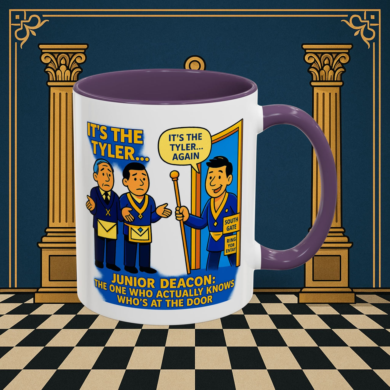 Masonic Mugs - Masonic Mysteries Unveiled: Lodge Leadership Comedy, Junior Deacon Printify