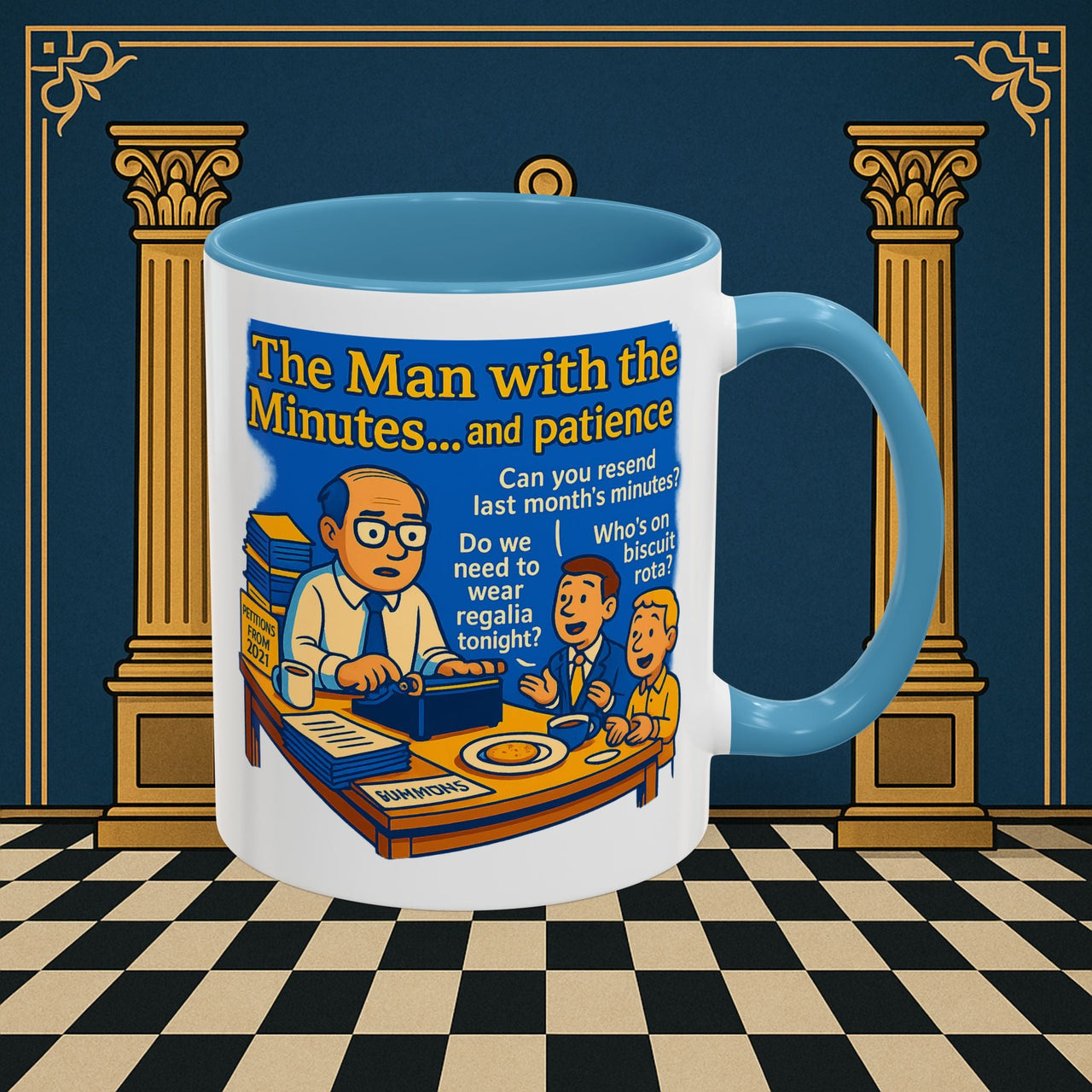 Masonic Mugs - Bureaucratic Blues - Secretary Printify