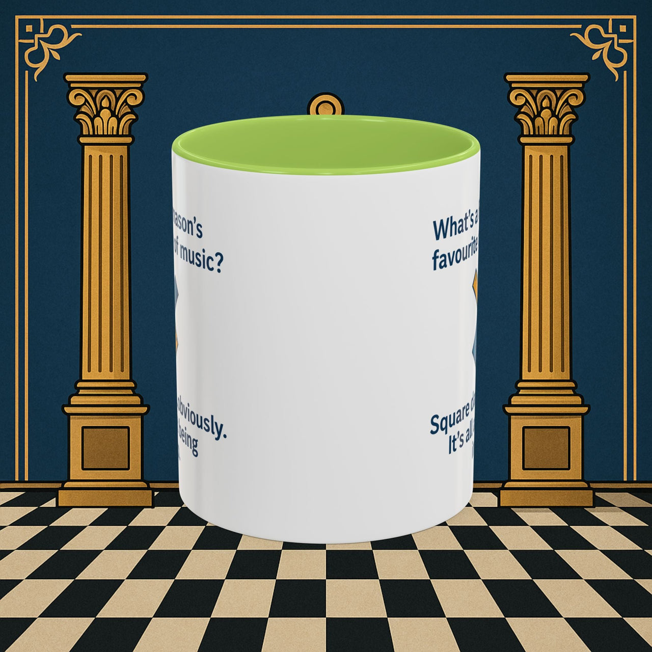 Masonic Mugs Ready to Go – Favourite Type of Music (Accent Coloured 11oz Mug) Printify