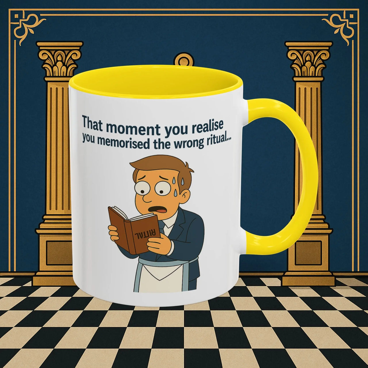Masonic Mugs Ready to Go – Wrong Ritual (Accent Coloured 11oz Mug) Printify