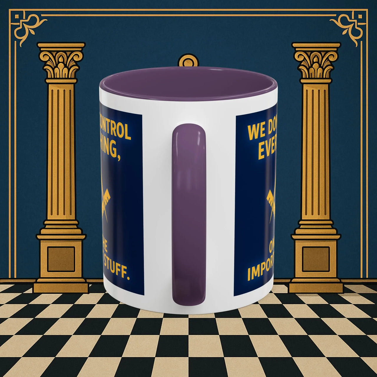Masonic Mugs Ready to Go – Only the Important Stuff (Accent Coloured 11oz Mug) Printify