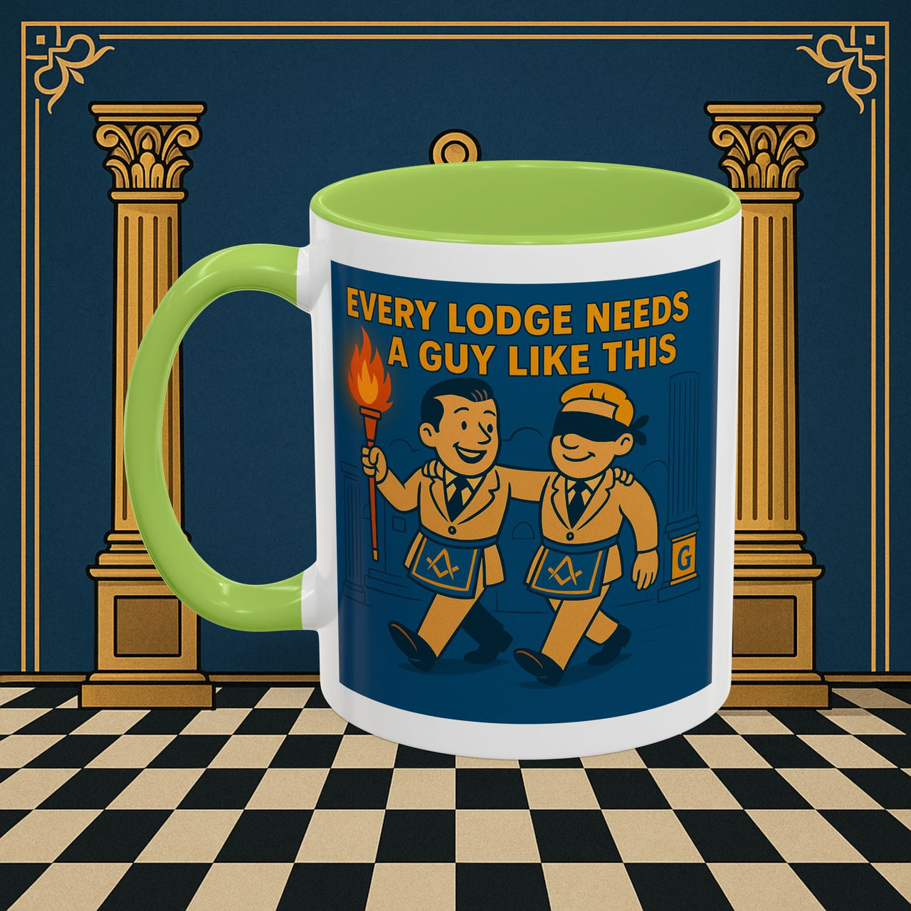 Masonic Mugs Ready to Go – Every Lodge Needs a Guy Like This (Accent Coloured 11oz Mug) Printify