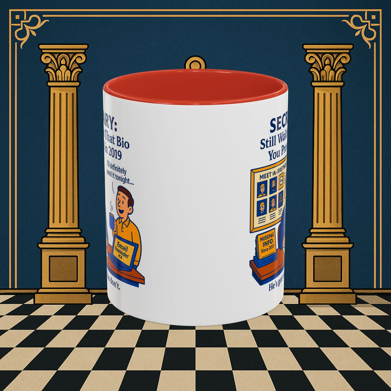 Masonic Mugs - Waiting Game - Secretary Printify