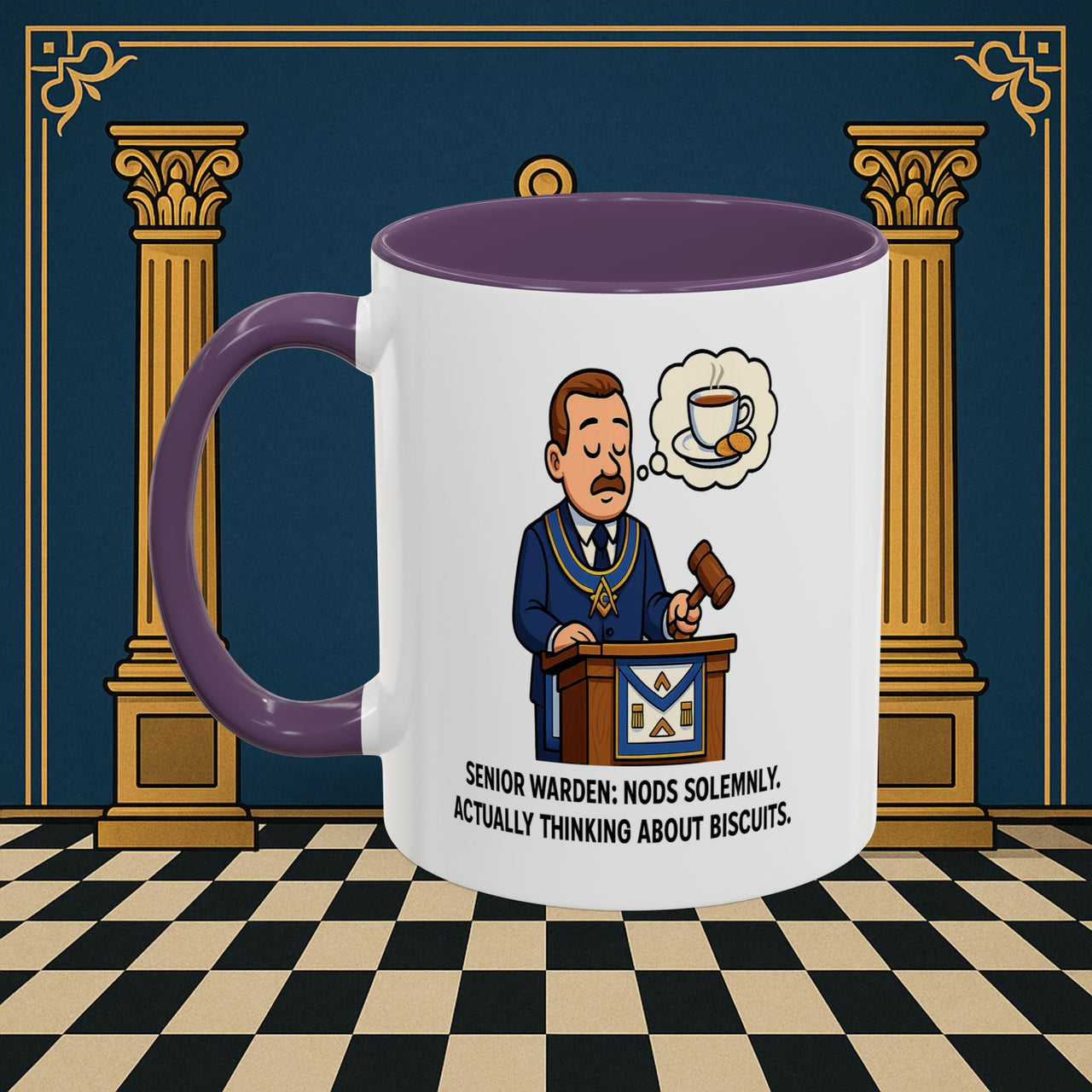 Masonic Mugs - Biscuits on the Brain - Senior Warden Printify