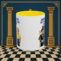 Masonic Mugs - Junior Deacon: Tea Break Truce, Masonic Brotherhood Cartoon, Junior Deacon Printify