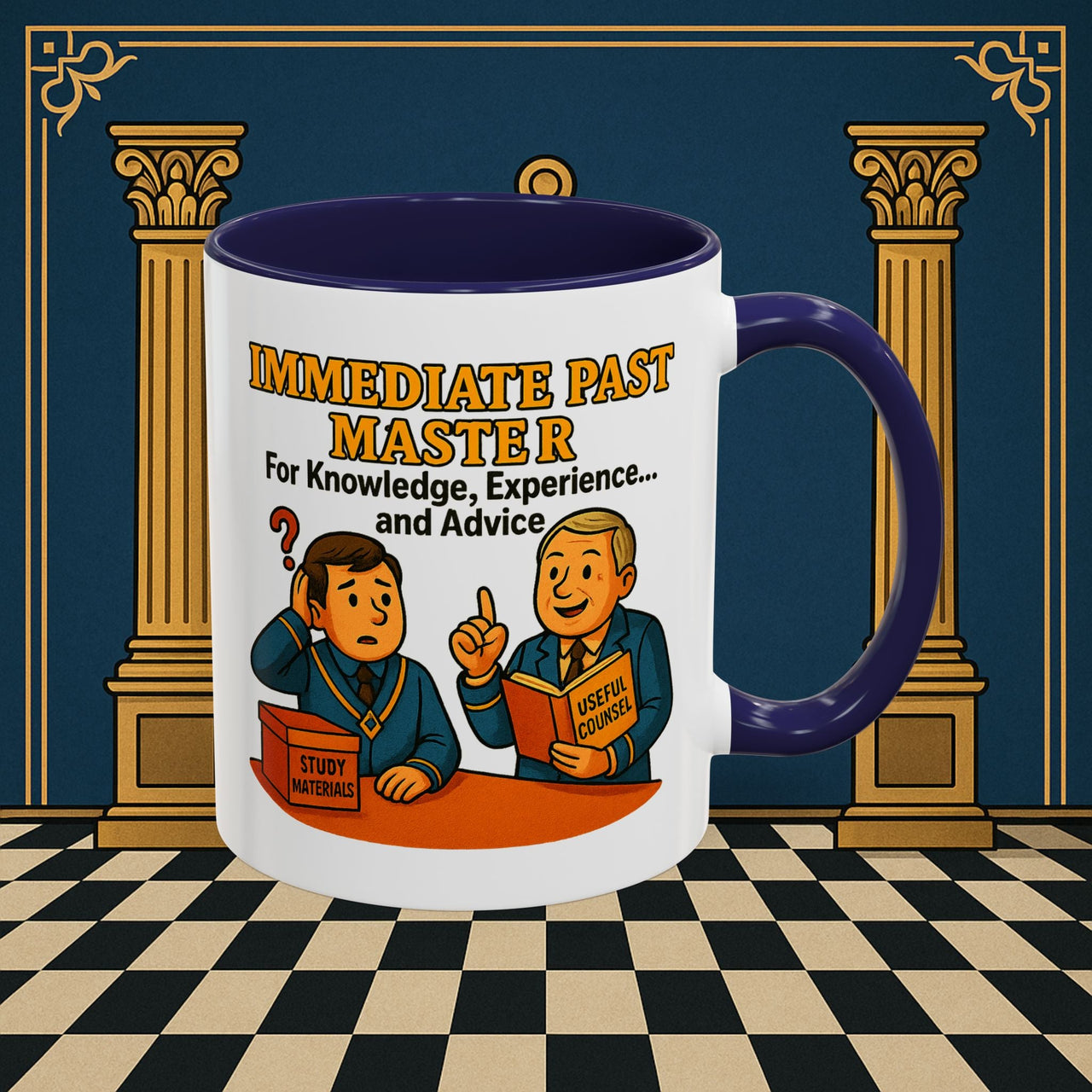 Masonic Mugs - Accent Coloured 11oz Mug - Wisdom Transfer Printify